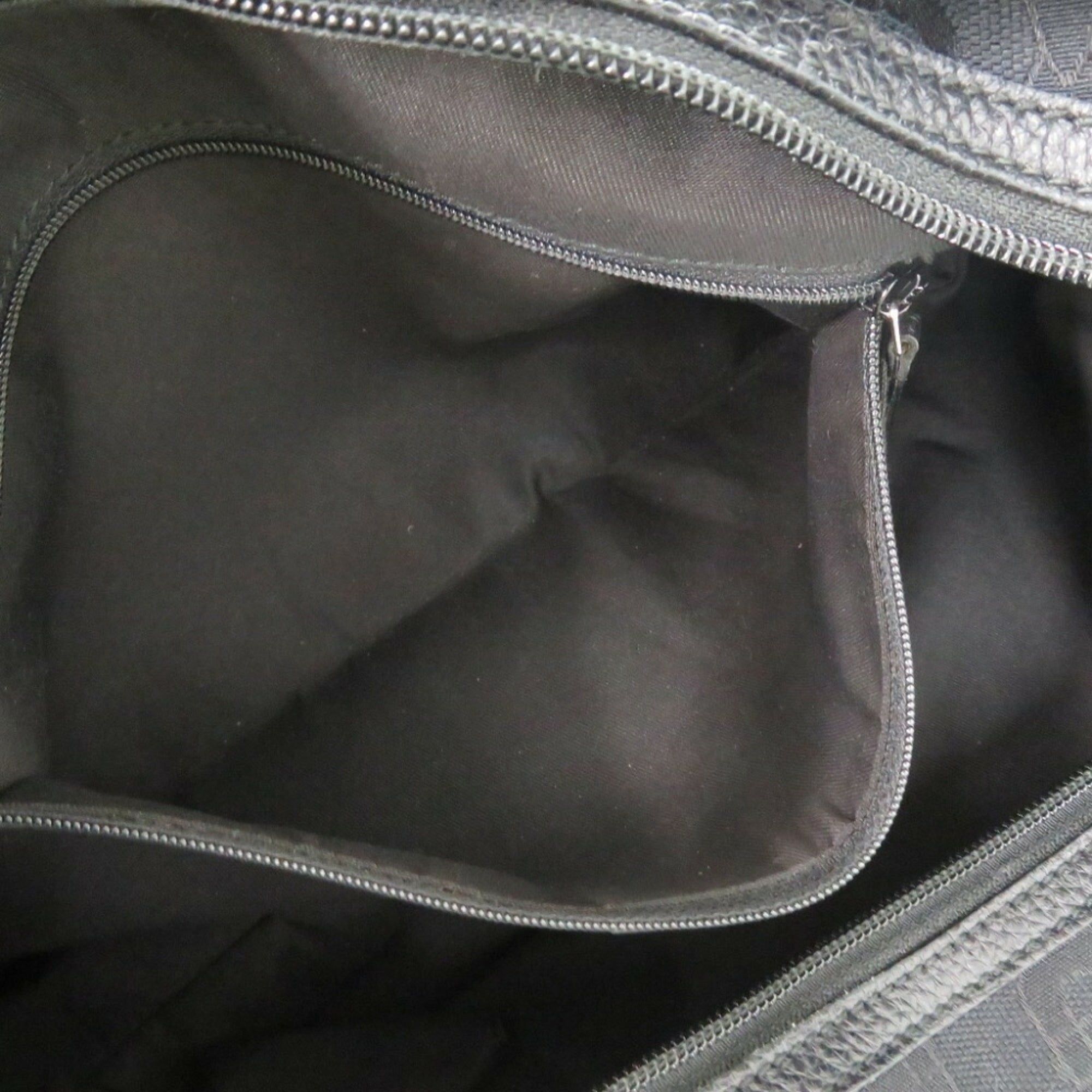 Gucci Horsebit Black Canvas Shoulder Bag (Pre-Owned)