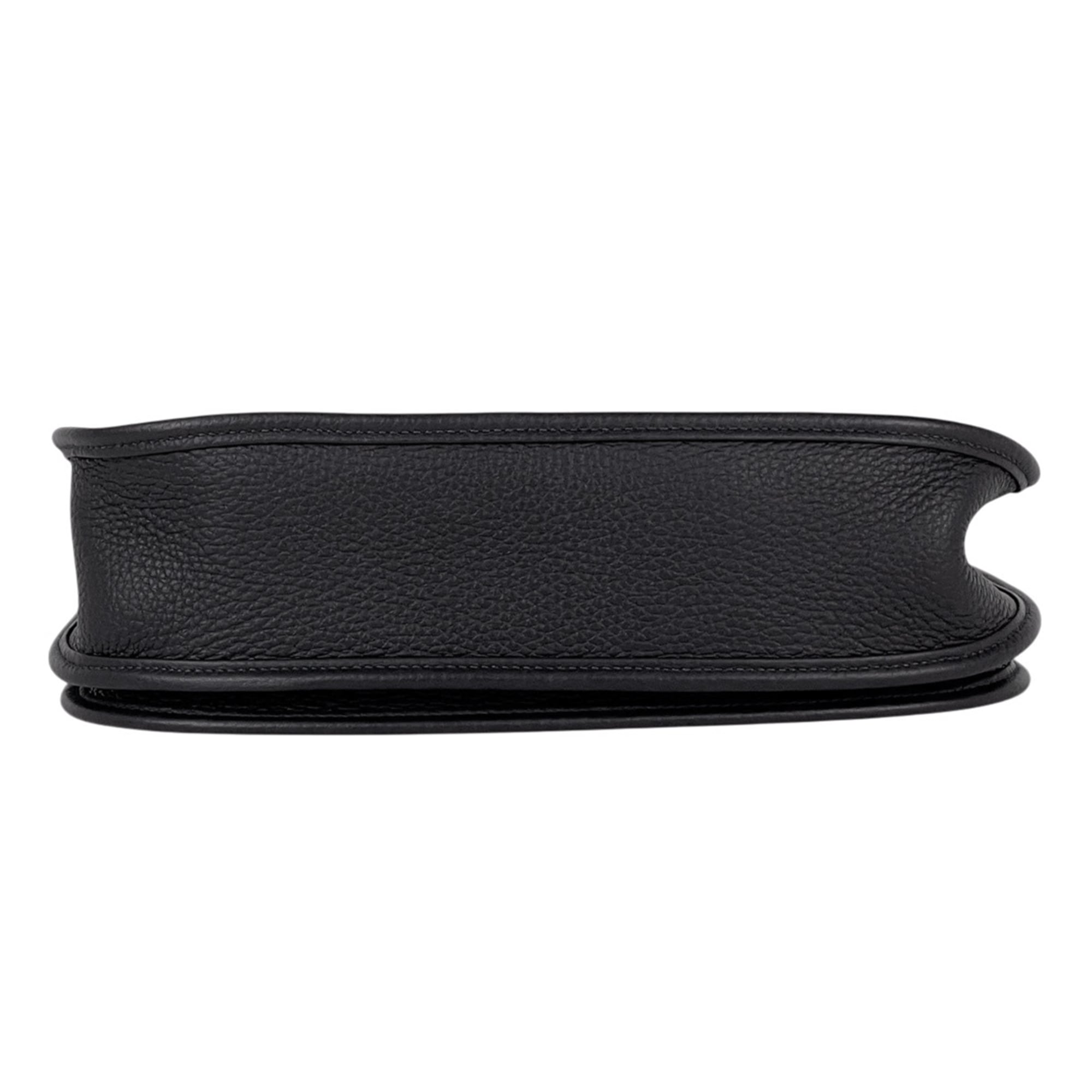 Hermes Black Dark Navy Taurillon Clemence Leather Shoulder Bag (Pre-Owned)