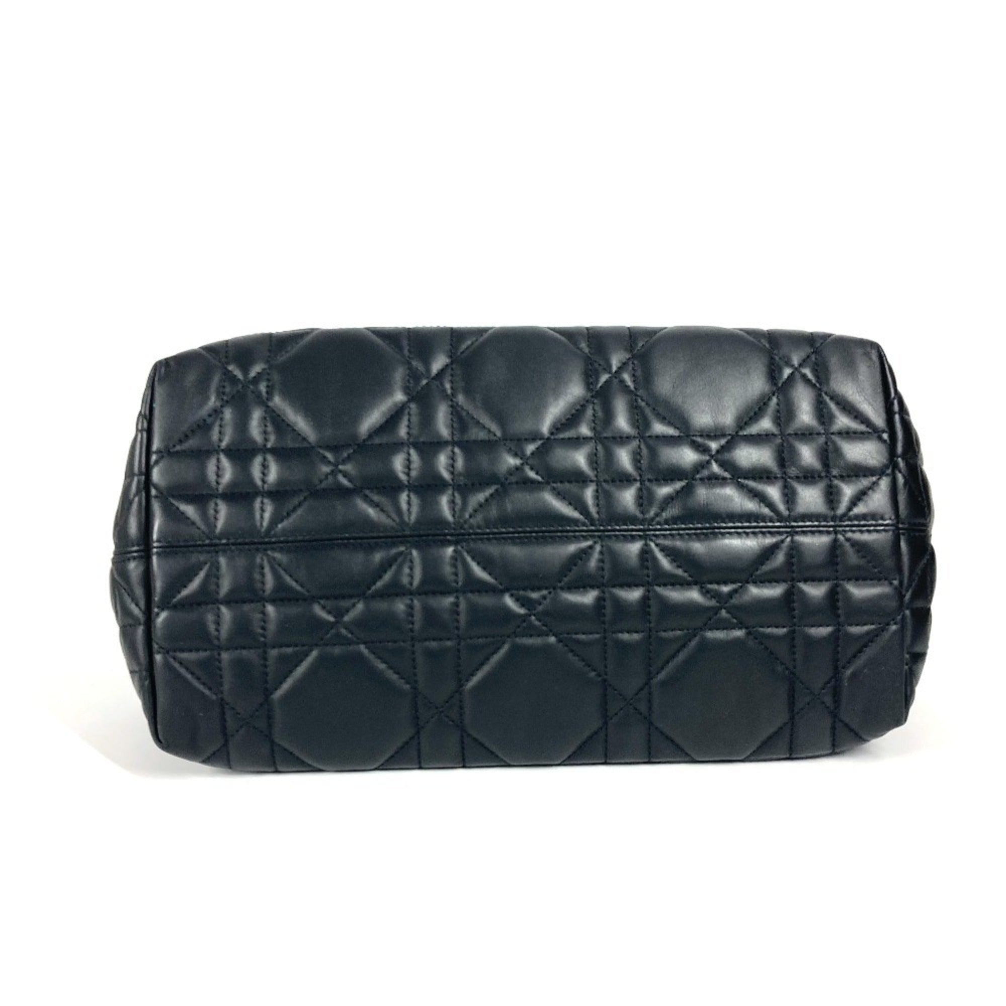 Christian Dior Black Leather Handbag Pouch Shoulder Bag Tote Bag (Pre-Owned)