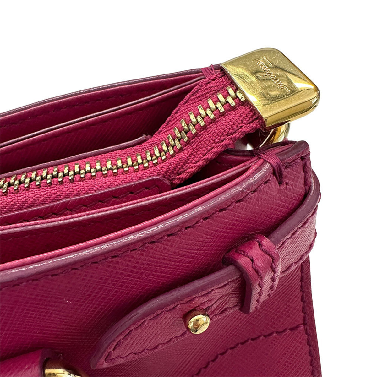 Salvatore Ferragamo Pink Leather Handbag Shoulder Bag (Pre-Owned)