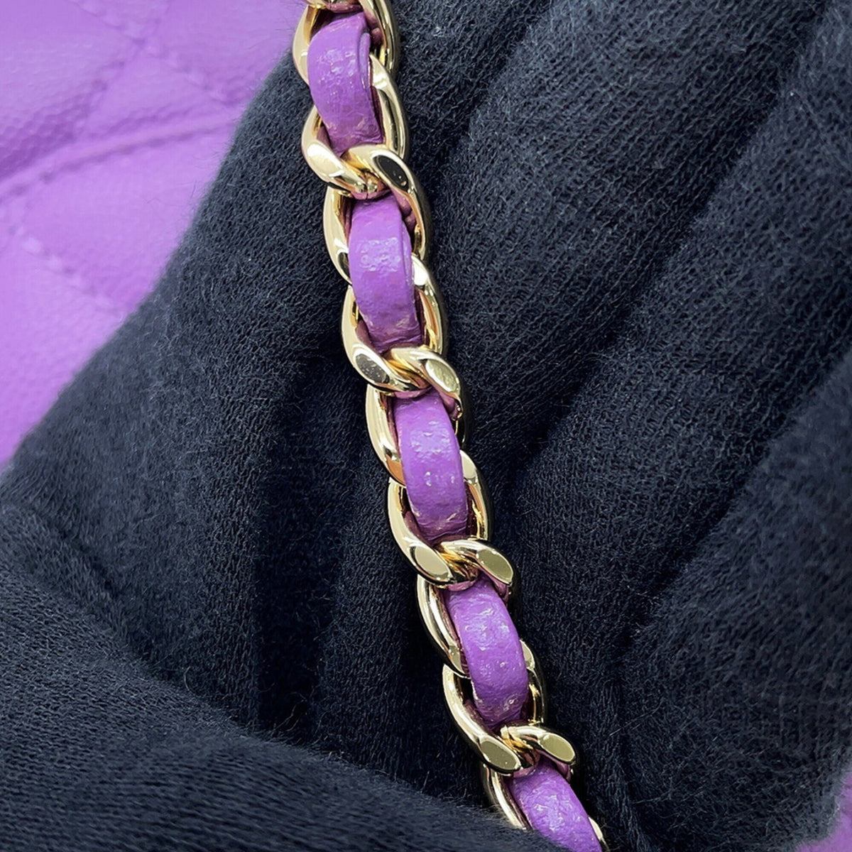 Chanel Matelasse Purple Grained Calfskin Handbag (Pre-Owned)