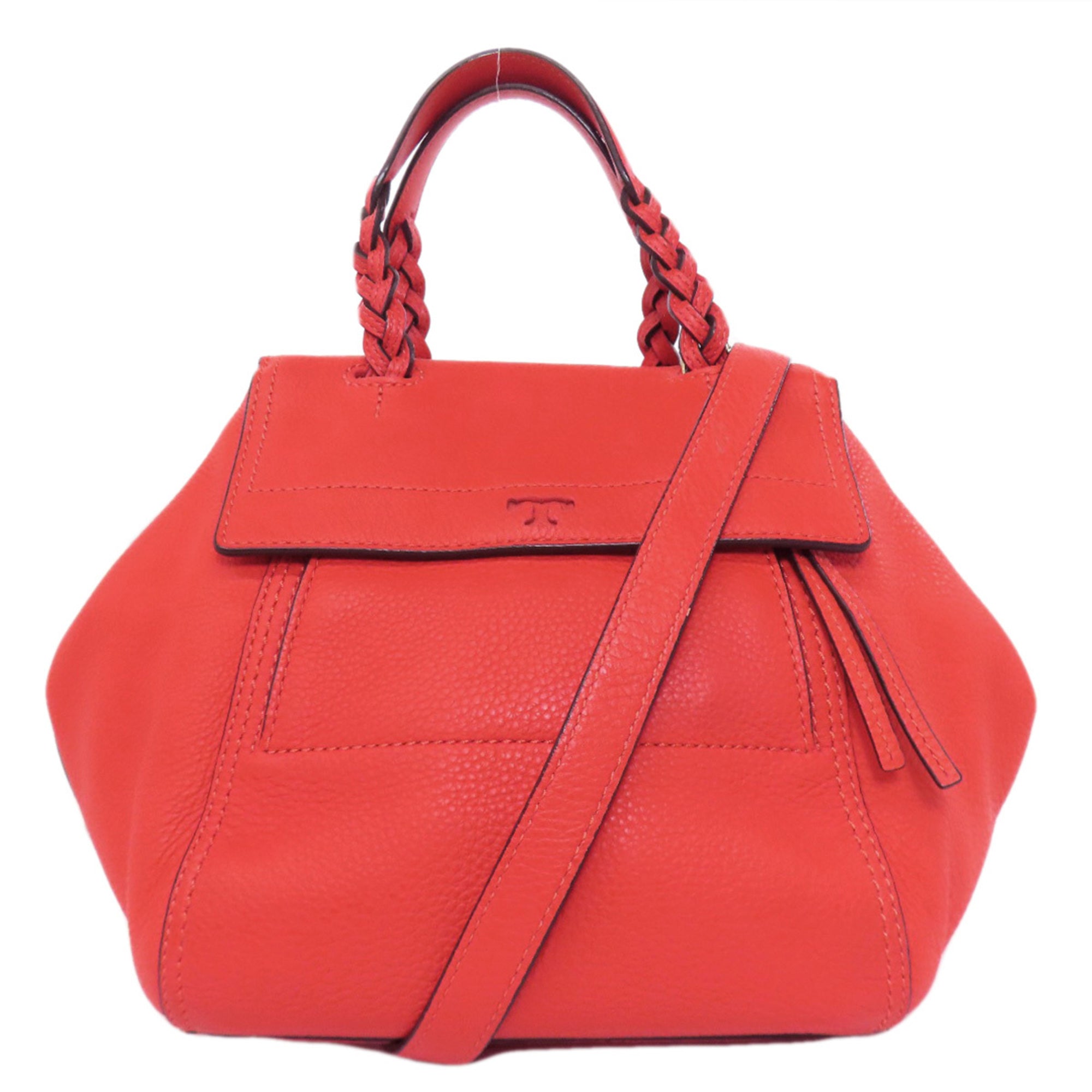Tory Burch Red Color Leather Handbag (Pre-Owned)