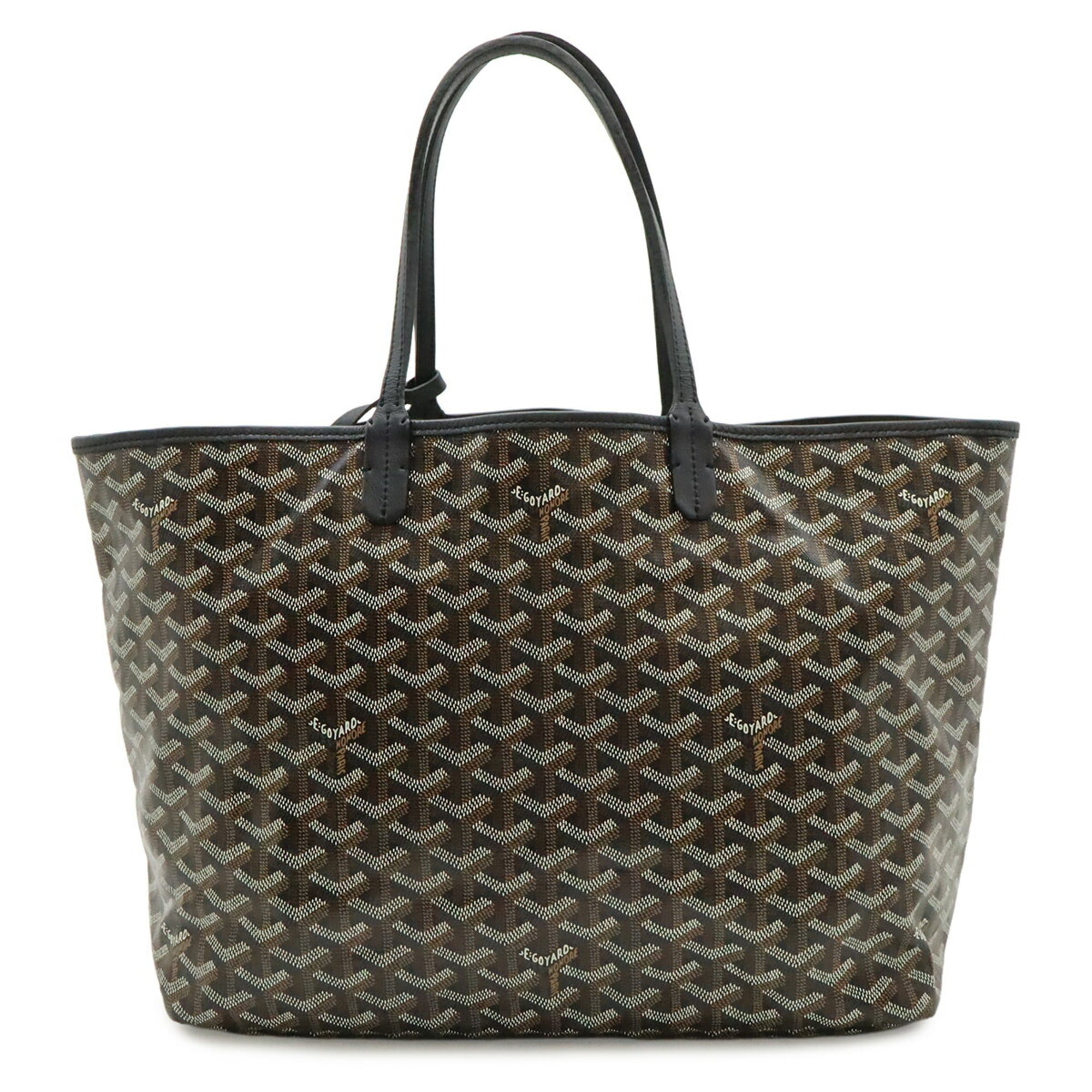 Goyard Black Brown White Coated Canvas Leather Shoulder Bag Tote Bag (Pre-Owned)
