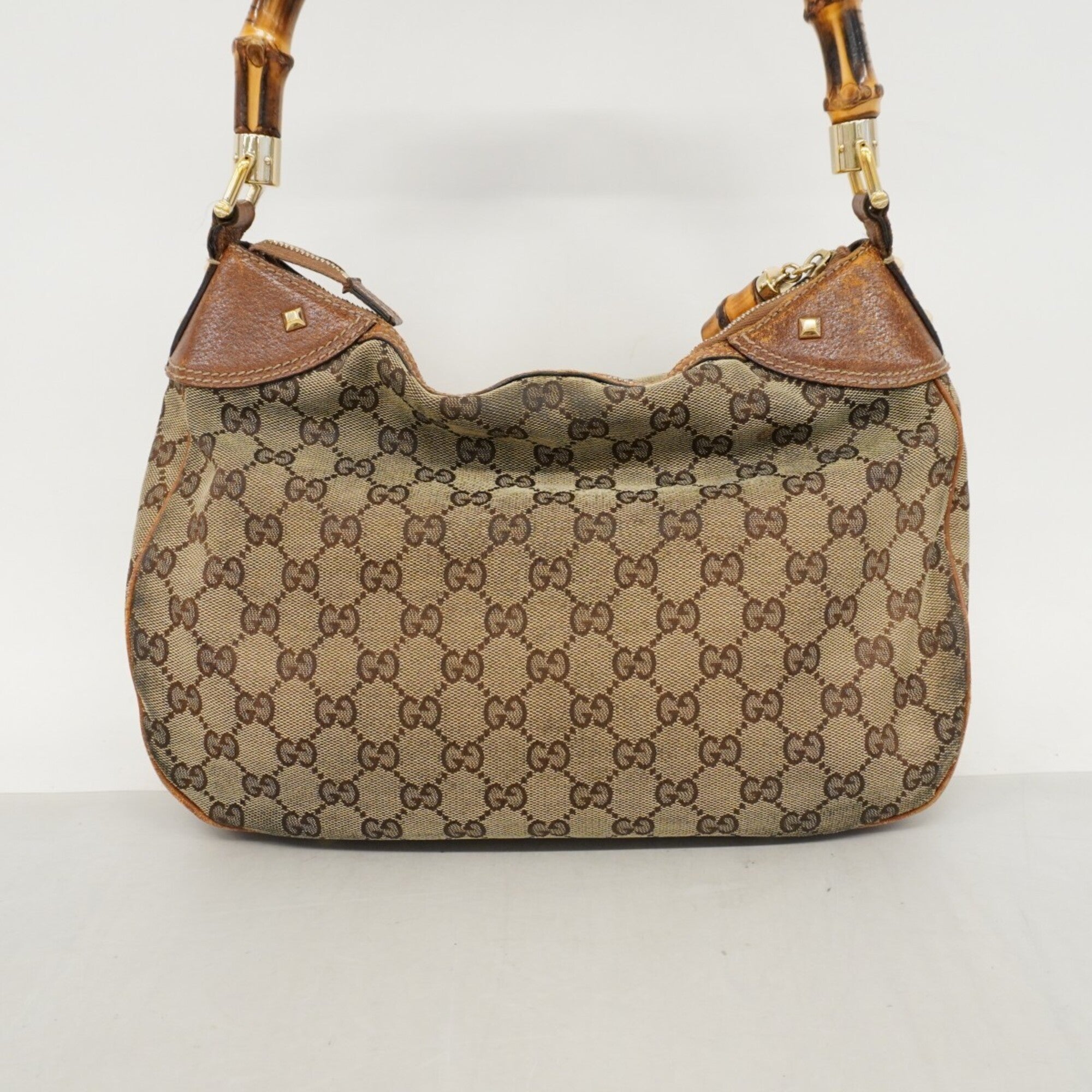 Gucci Brown Canvas Handbag (Pre-Owned)