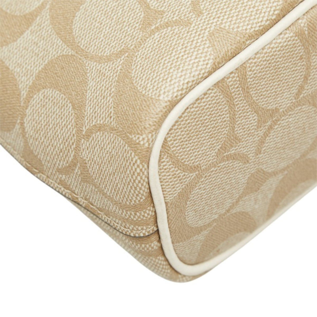 Coach Beige Pvc Leather Handbag Shoulder Bag (Pre-Owned)