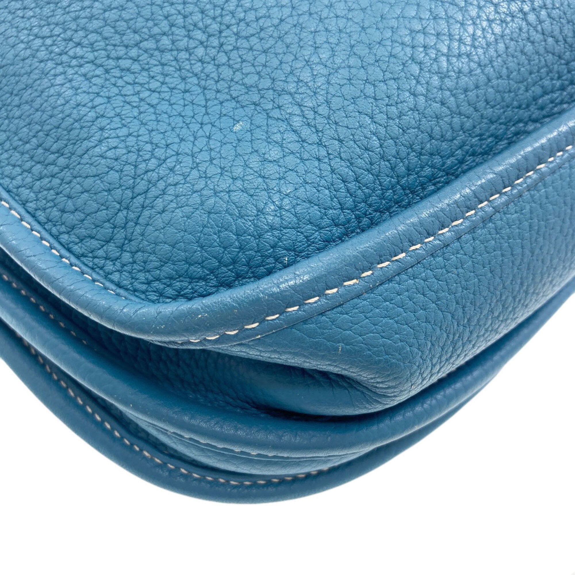 Hermes Blue Taurillon Clemence Leather Shoulder Bag (Pre-Owned)