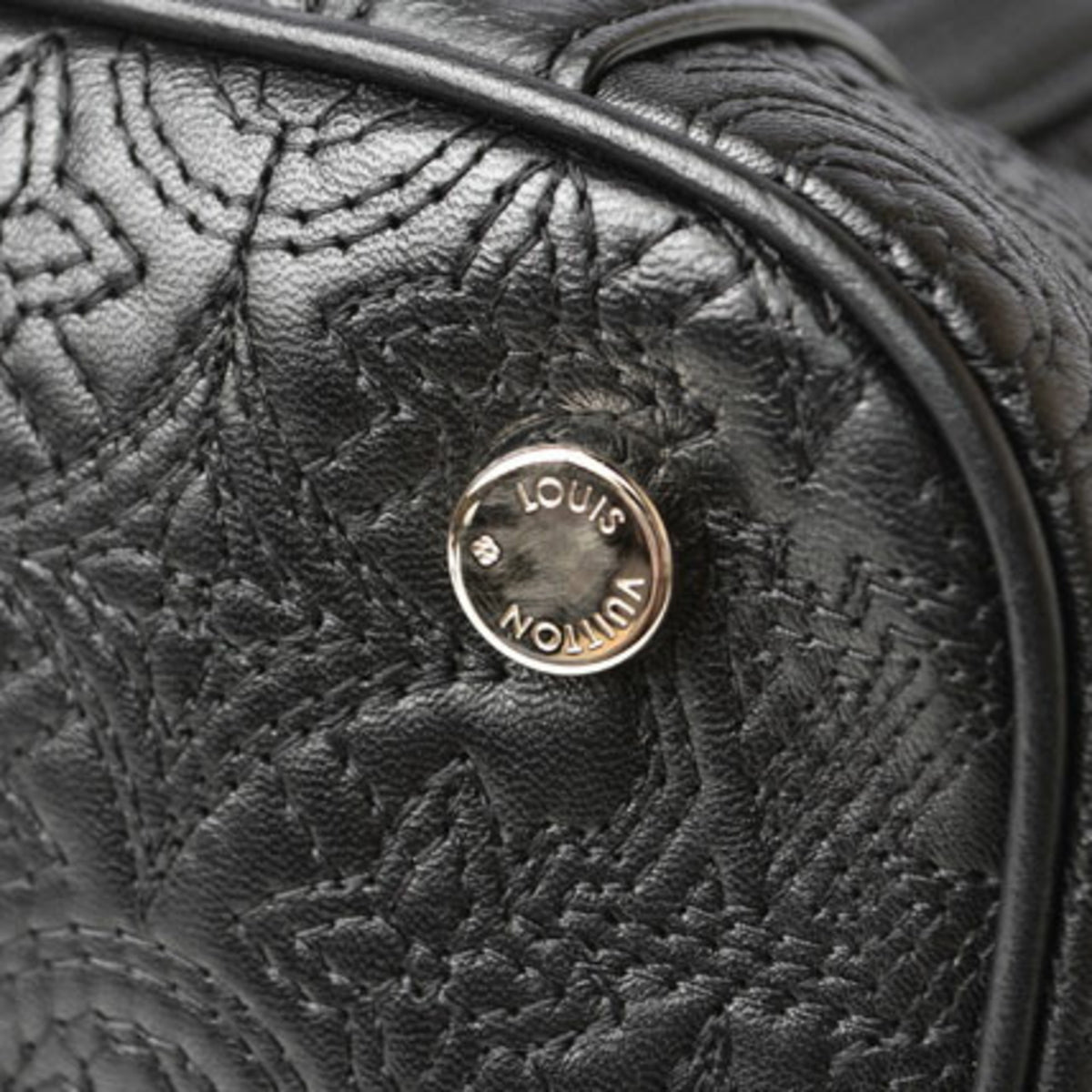Louis Vuitton Monogram Antheia Black Silver Leather Handbag Shoulder Bag (Pre-Owned)