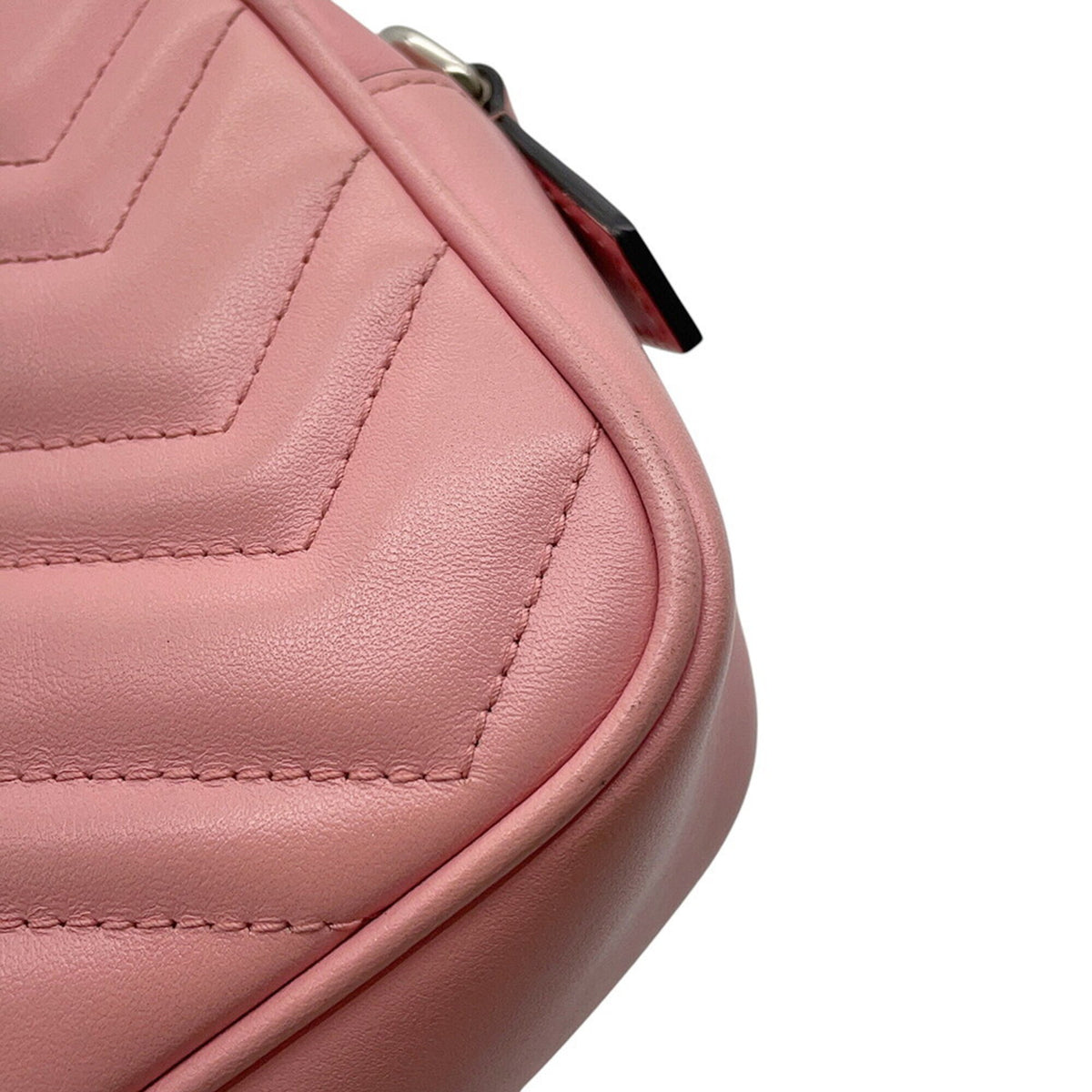 Gucci Gg Marmont Pink Leather Shoulder Bag (Pre-Owned)