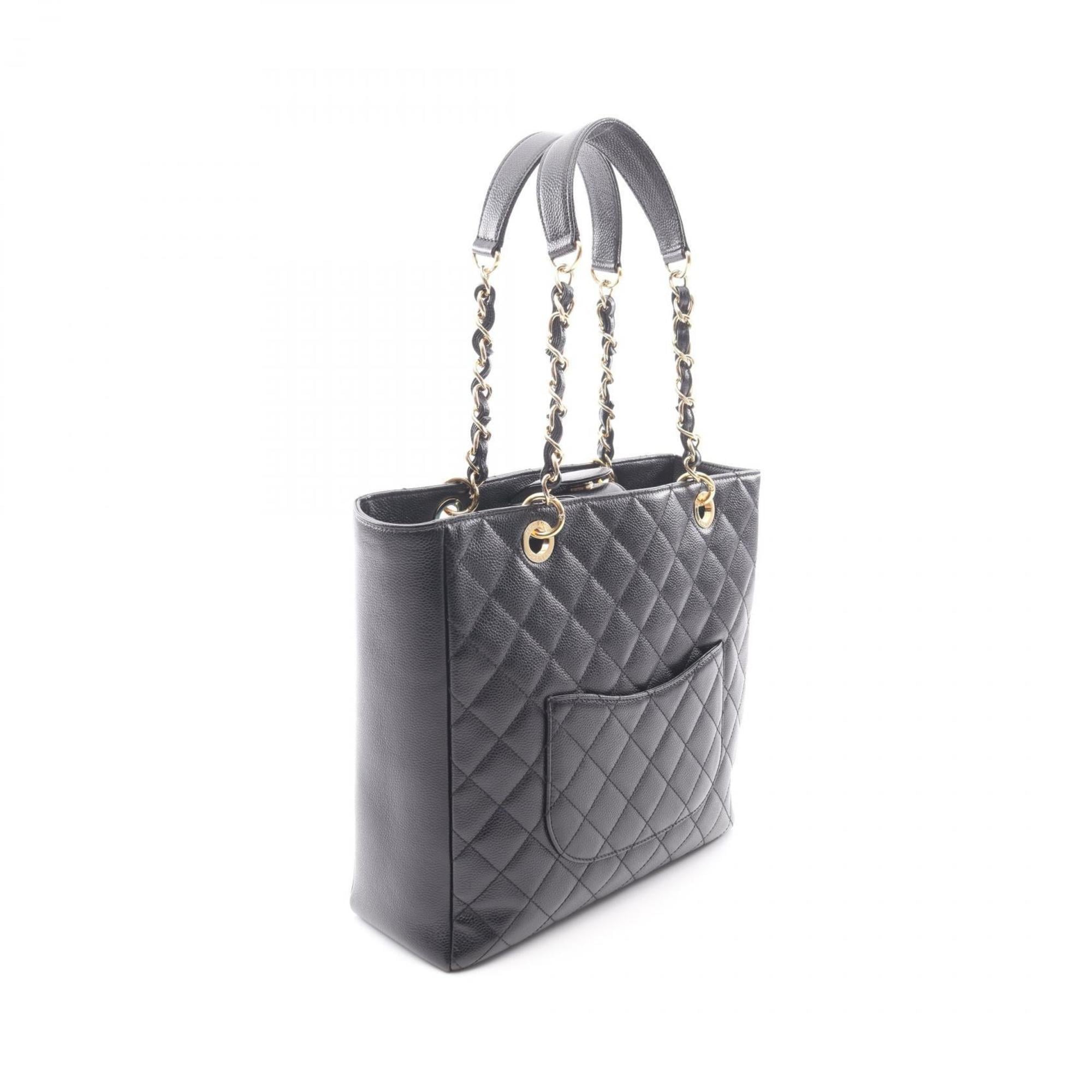 Chanel Black Grained Calfskin Tote Bag (Pre-Owned)