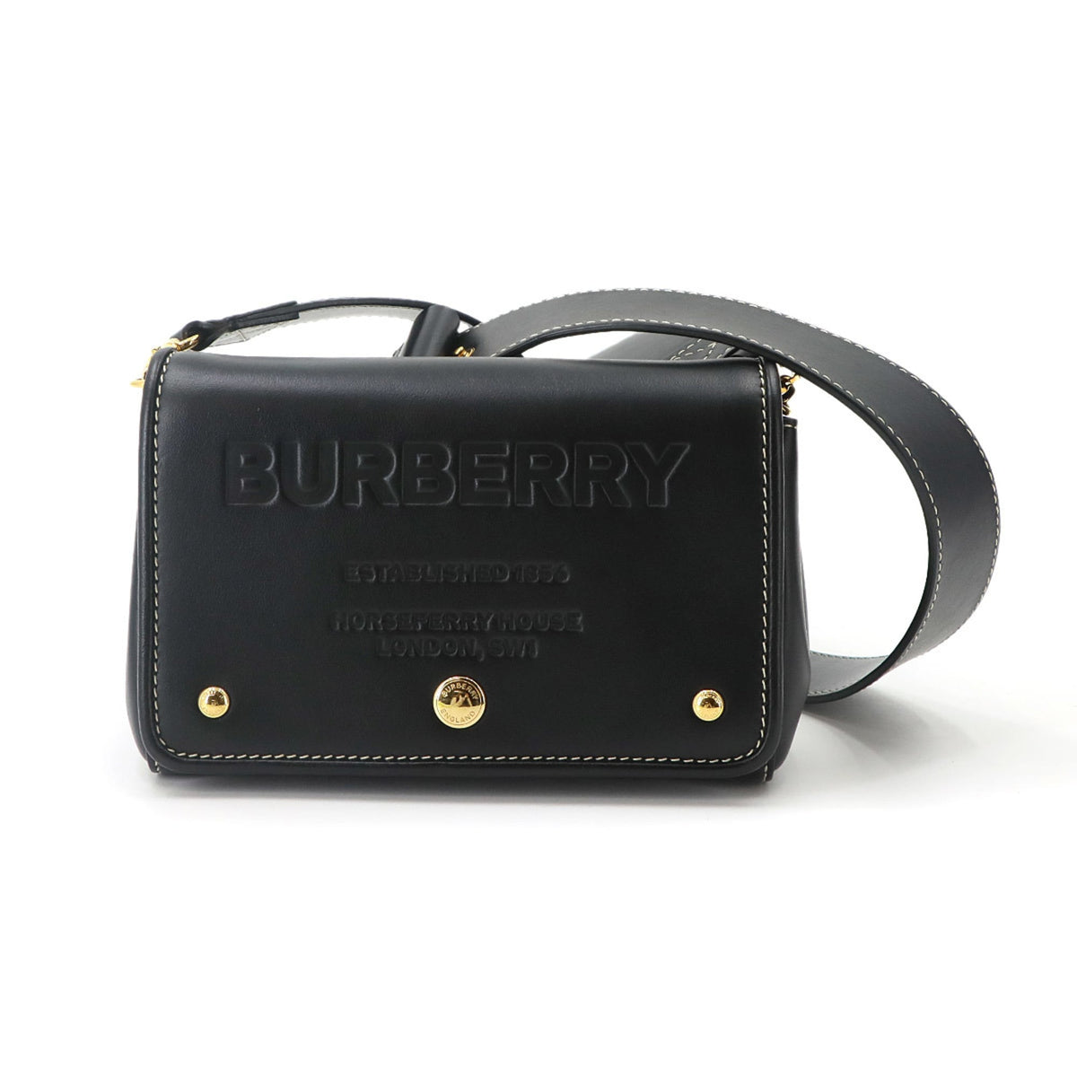 Burberry Black Leather Shoulder Bag (Pre-Owned)