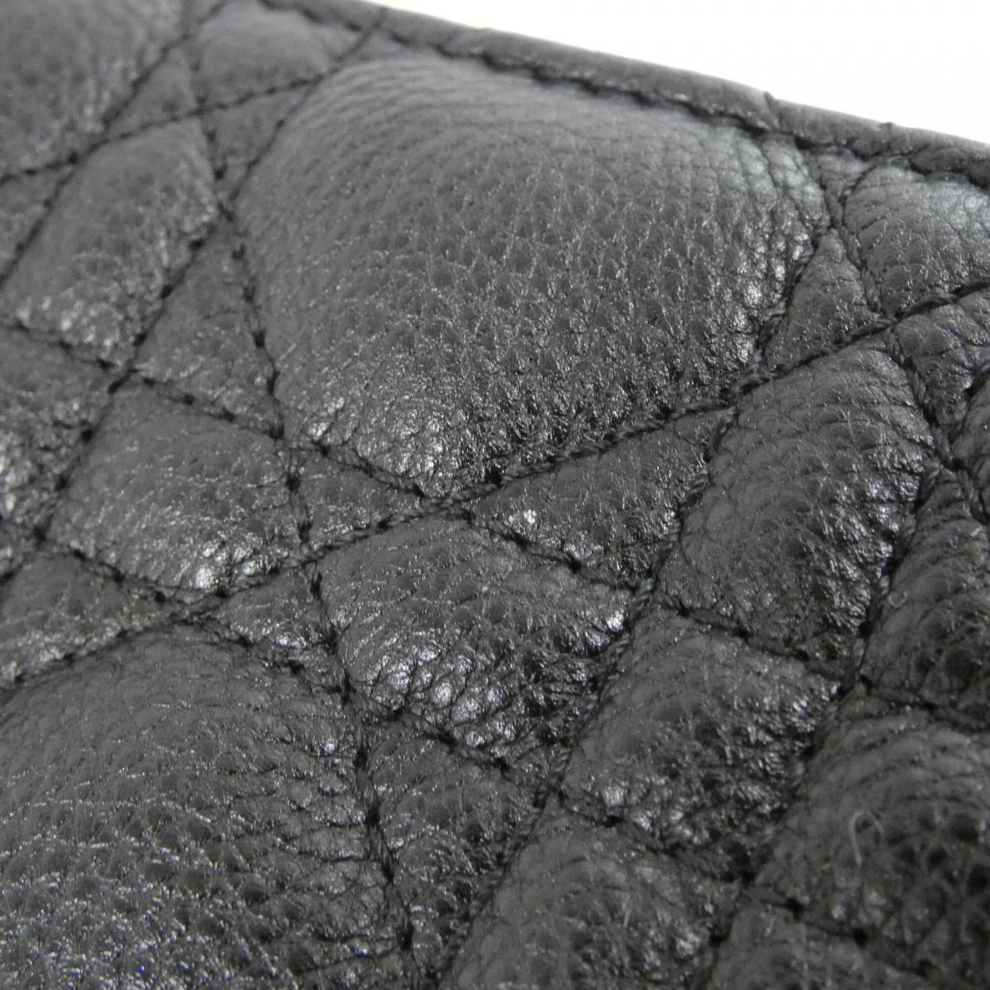Christian Dior Black Leather Handbag Pouch Shoulder Bag (Pre-Owned)