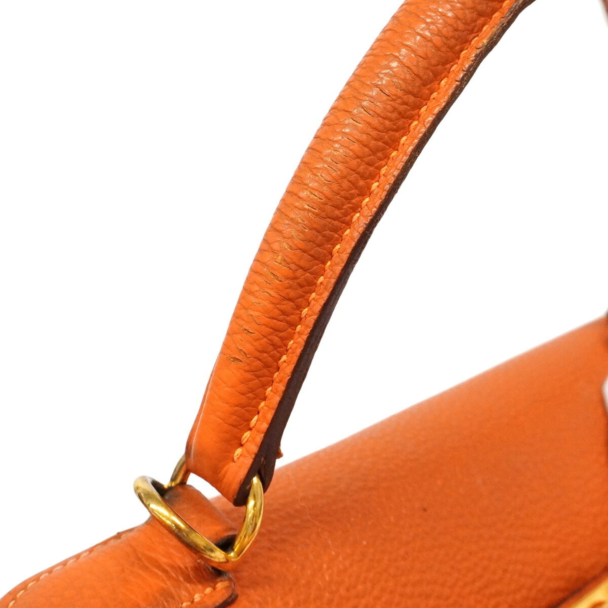 Hermes Orange Togo Leather Handbag (Pre-Owned)