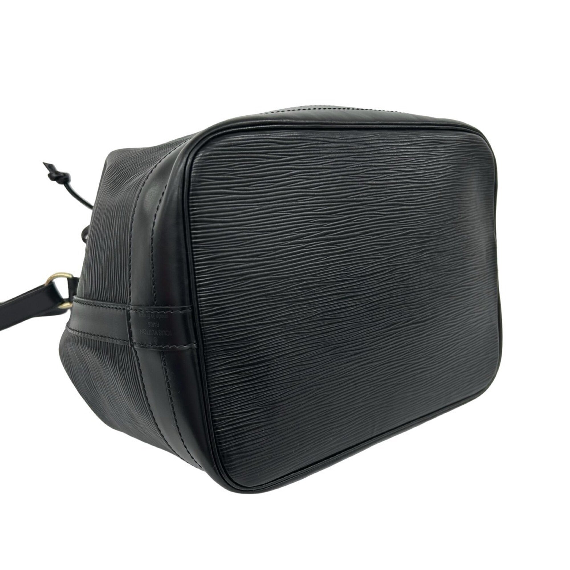 Louis Vuitton Black Leather Shoulder Bag Tote Bag (Pre-Owned)