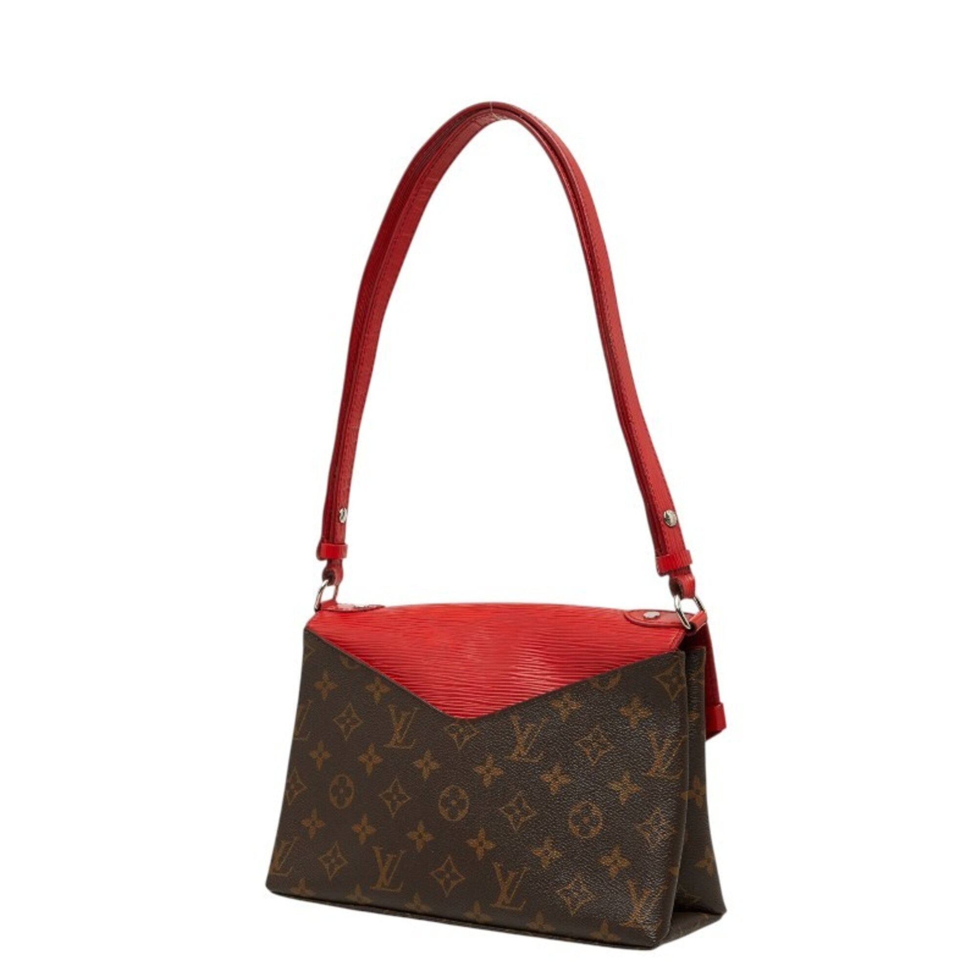 Louis Vuitton Brown Coquelicots Red Color Pvc Leather Shoulder Bag (Pre-Owned)