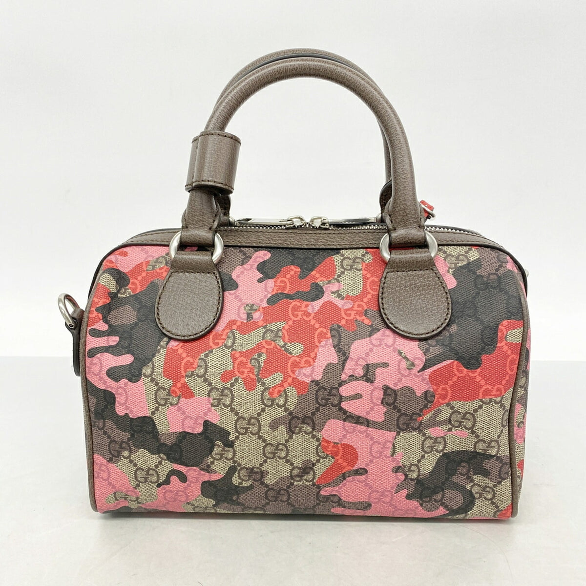 Gucci Brown Pink Red Color Pvc Handbag (Pre-Owned)