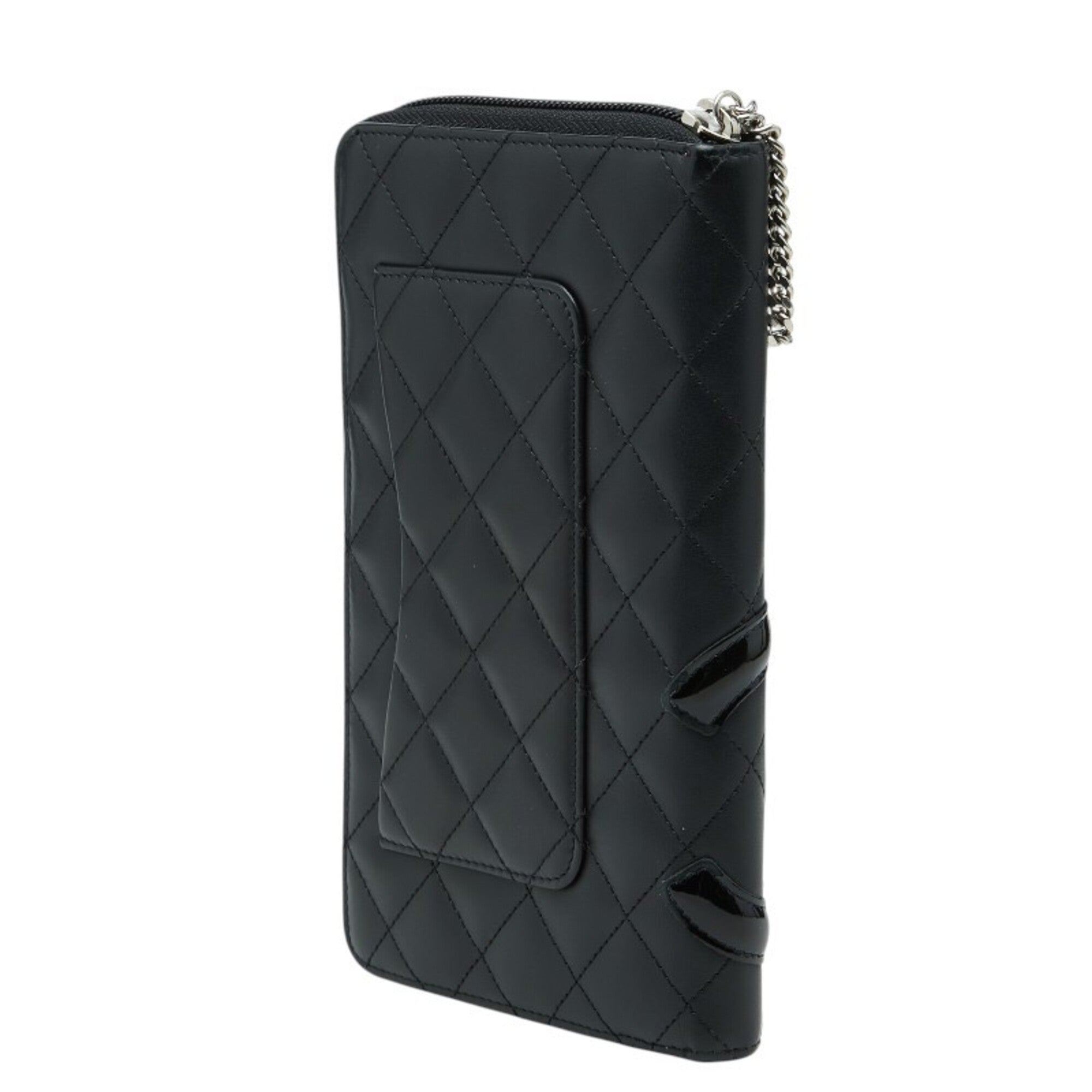 Chanel Black Leather Long Wallet (Bi-Fold) (Pre-Owned)
