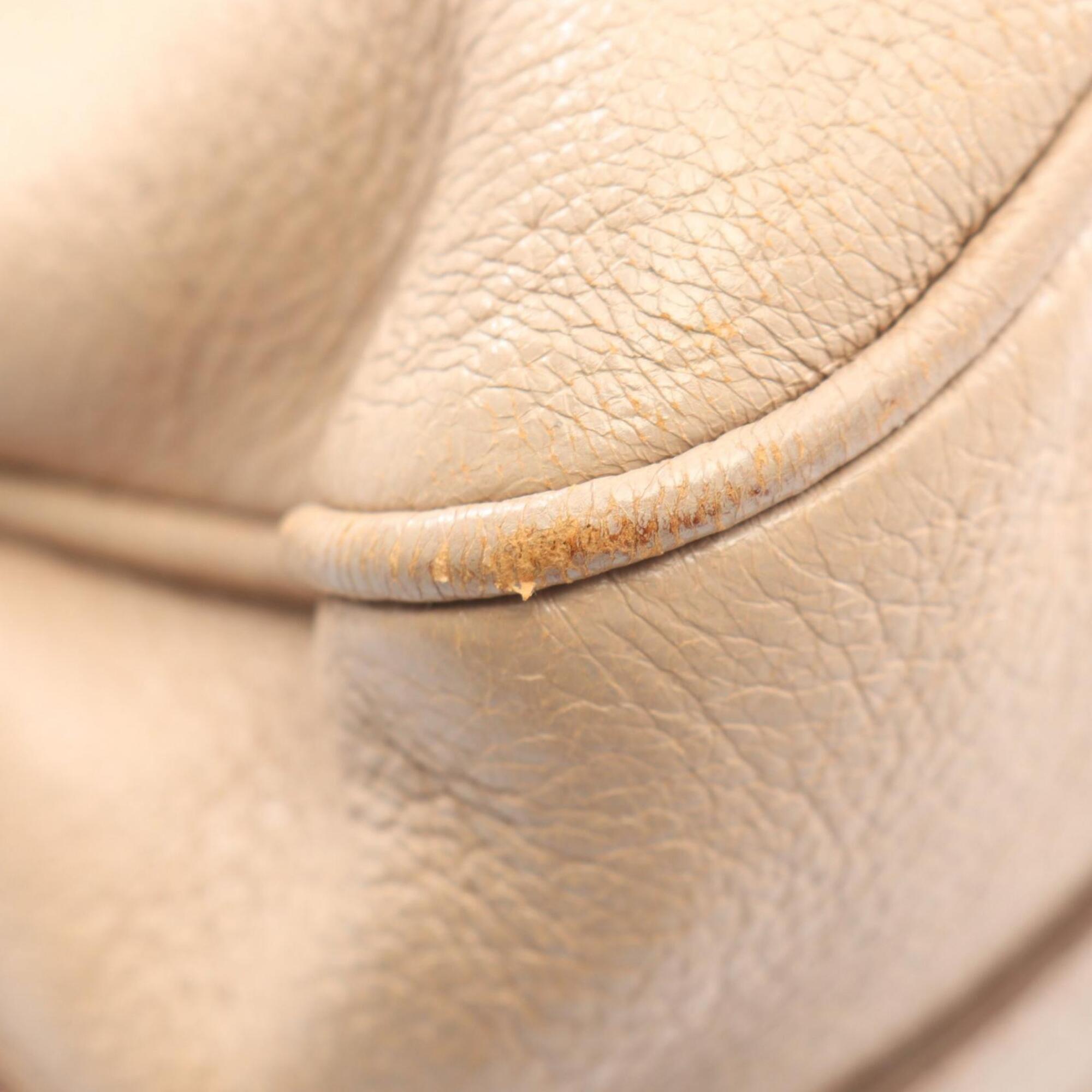 Celine Beige Leather Handbag Shoulder Bag (Pre-Owned)