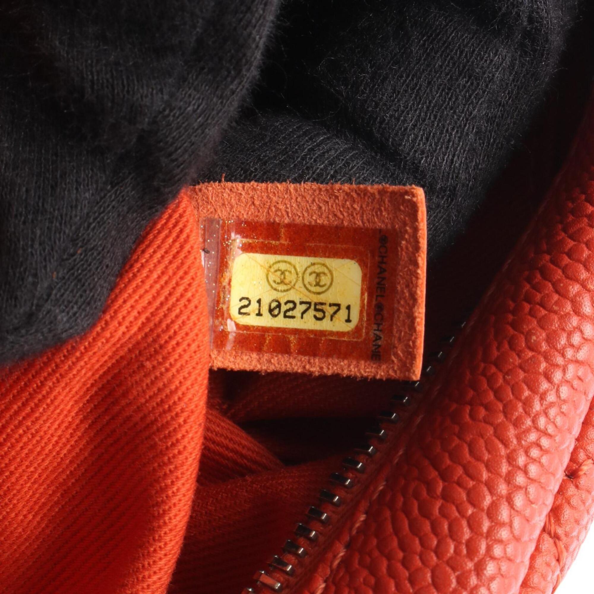 Chanel Red Color Grained Calfskin Handbag Shoulder Bag (Pre-Owned)