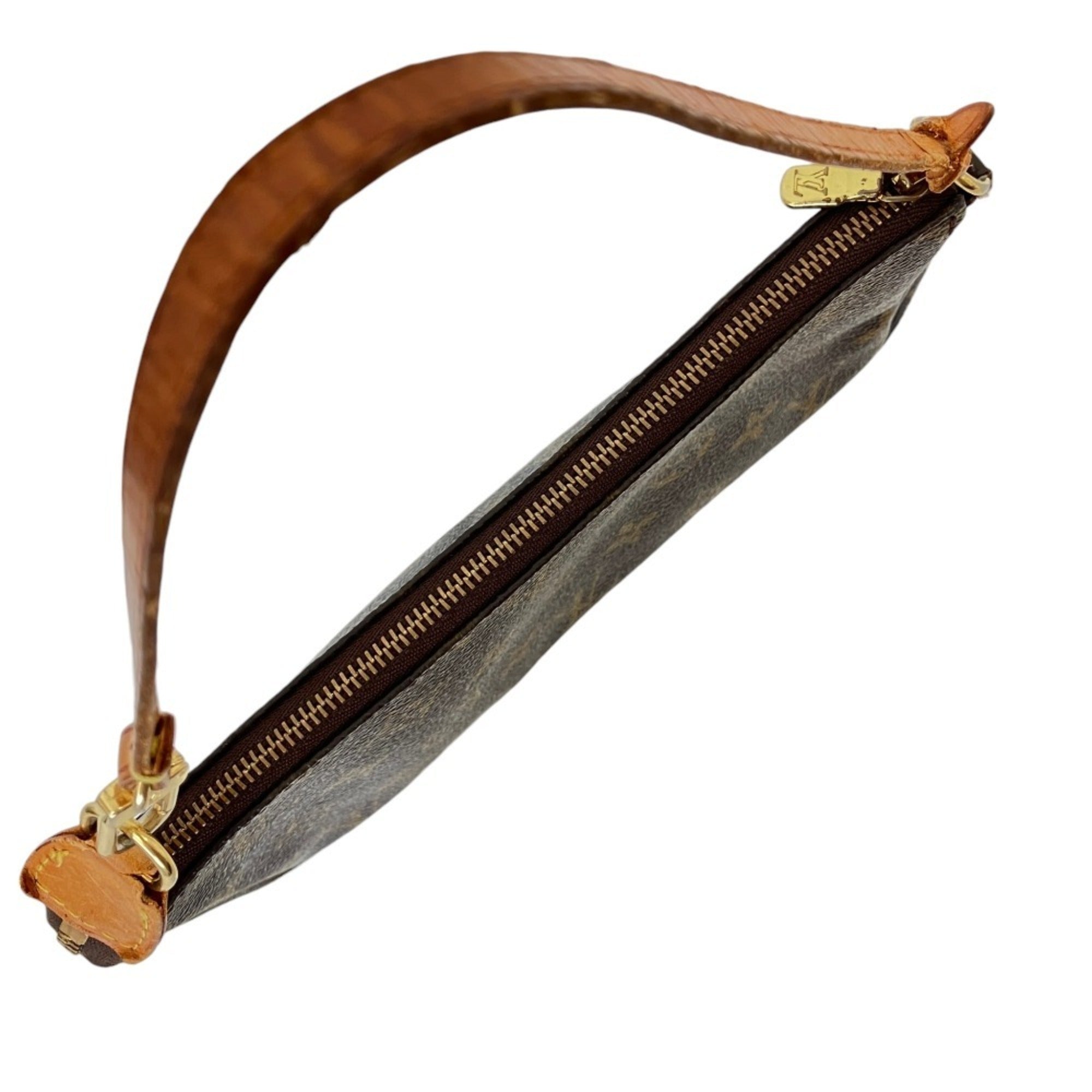 Louis Vuitton Monogram Brown Leather Pochette (Pre-Owned)