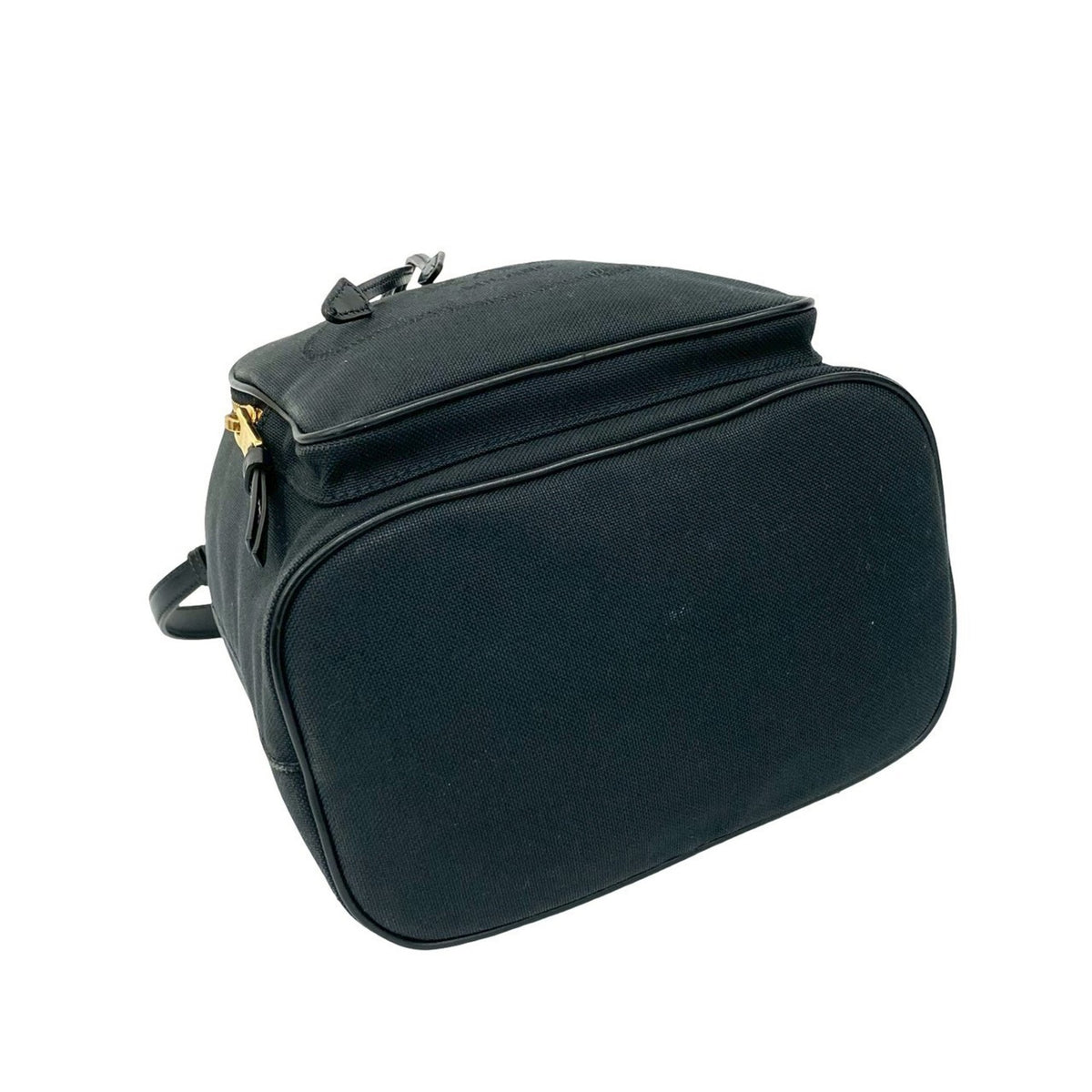 Prada Black Canvas Leather Handbag Shoulder Bag (Pre-Owned)