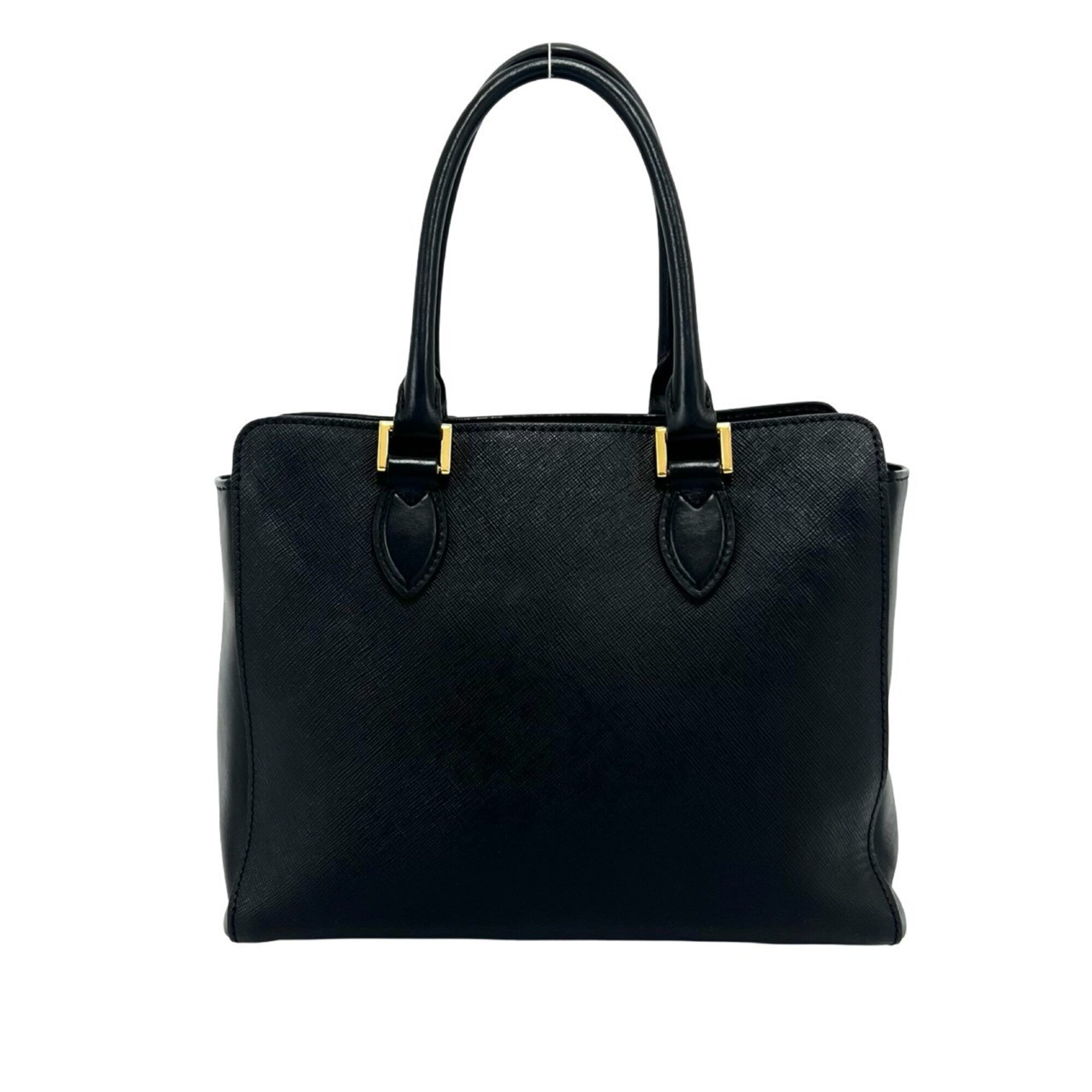 Prada Black Leather Handbag Shoulder Bag Tote Bag (Pre-Owned)
