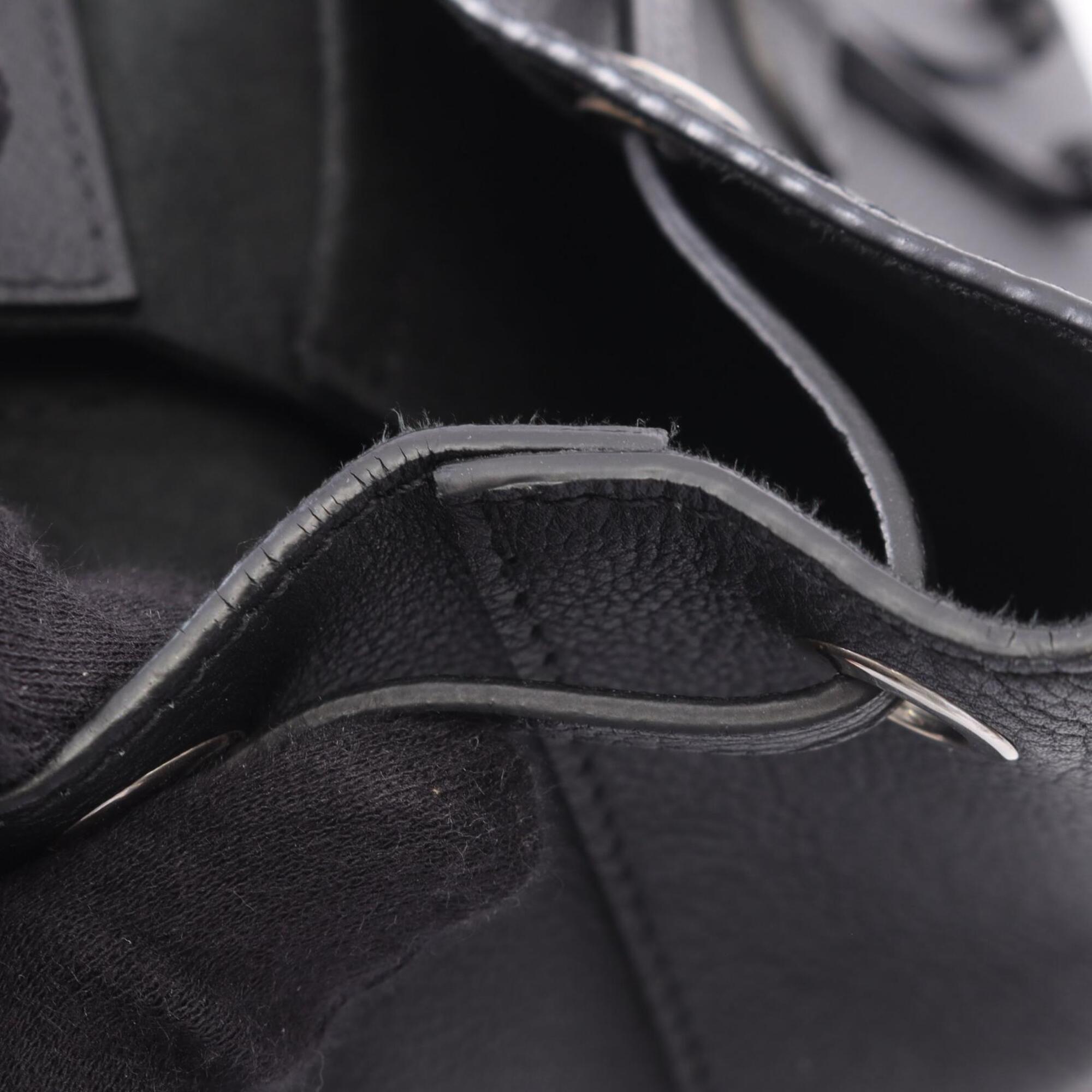 Louis Vuitton Black Noir Leather Backpack Handbag (Pre-Owned)