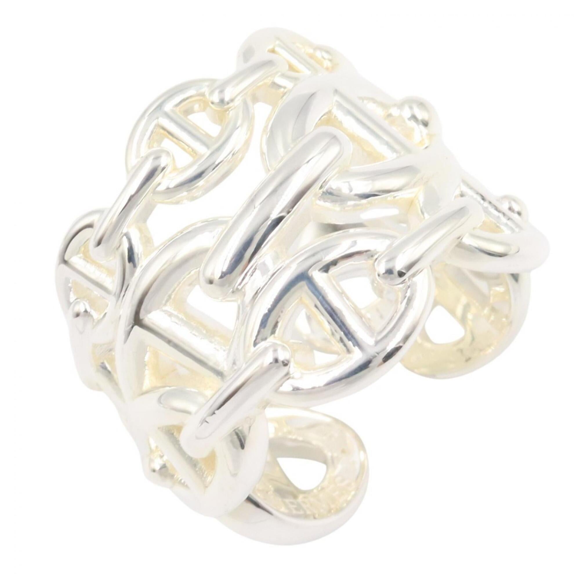 Hermes Silver Silver 925 Band Ring (Pre-Owned)