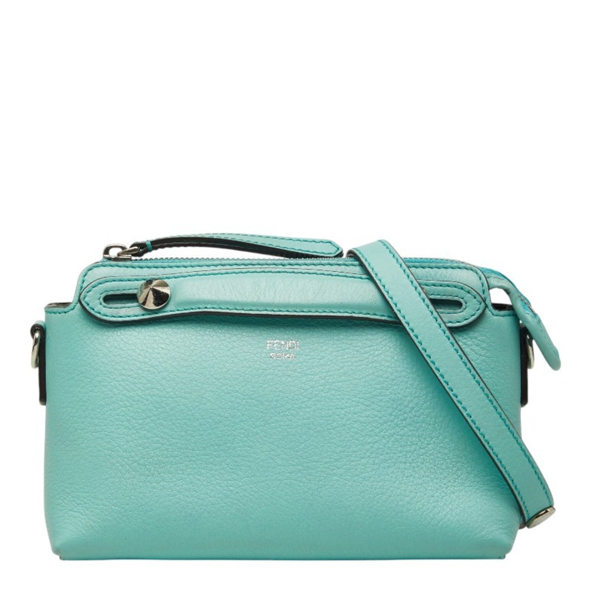 Fendi Green Leather Handbag Shoulder Bag (Pre-Owned)