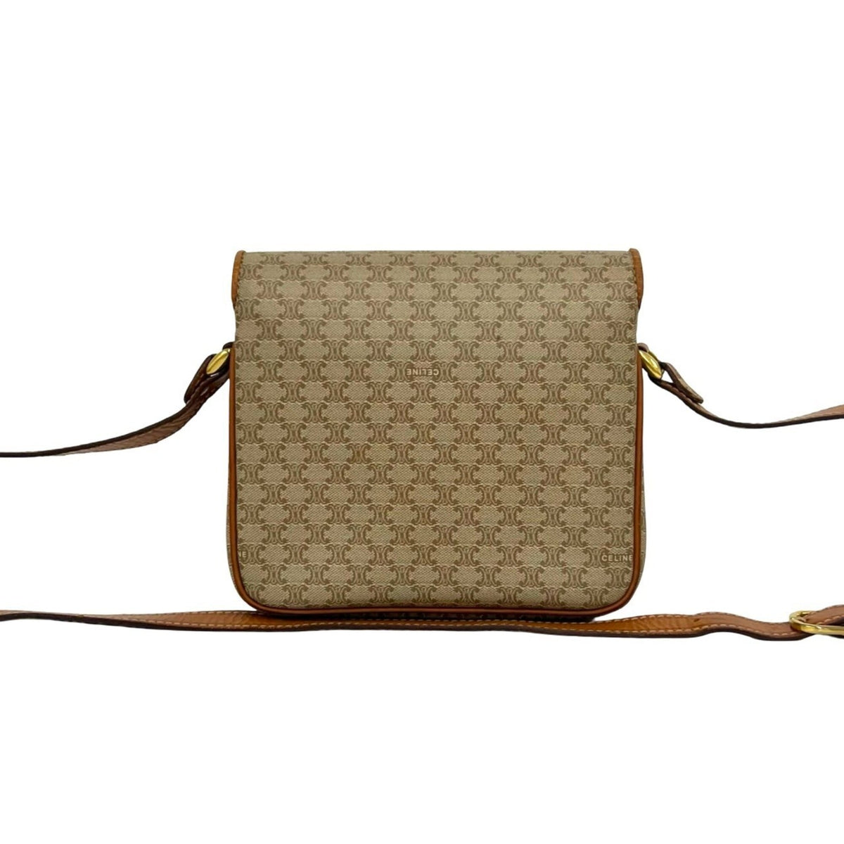 Celine Beige Brown Leather Pvc Pochette Shoulder Bag (Pre-Owned)