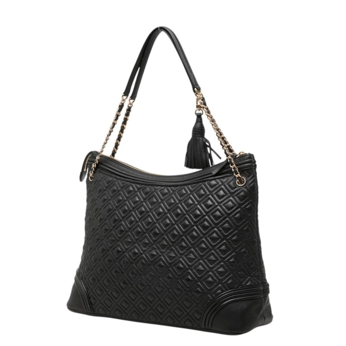 Tory Burch Black Leather Handbag Shoulder Bag (Pre-Owned)