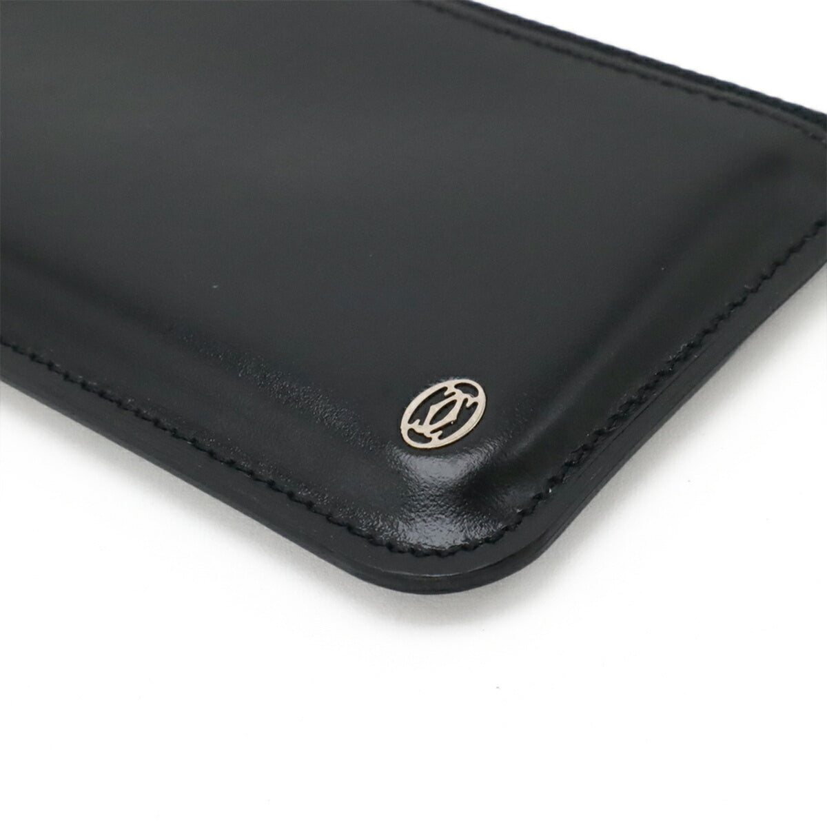 Cartier Black Leather Coin Purse/Coin Case (Pre-Owned)