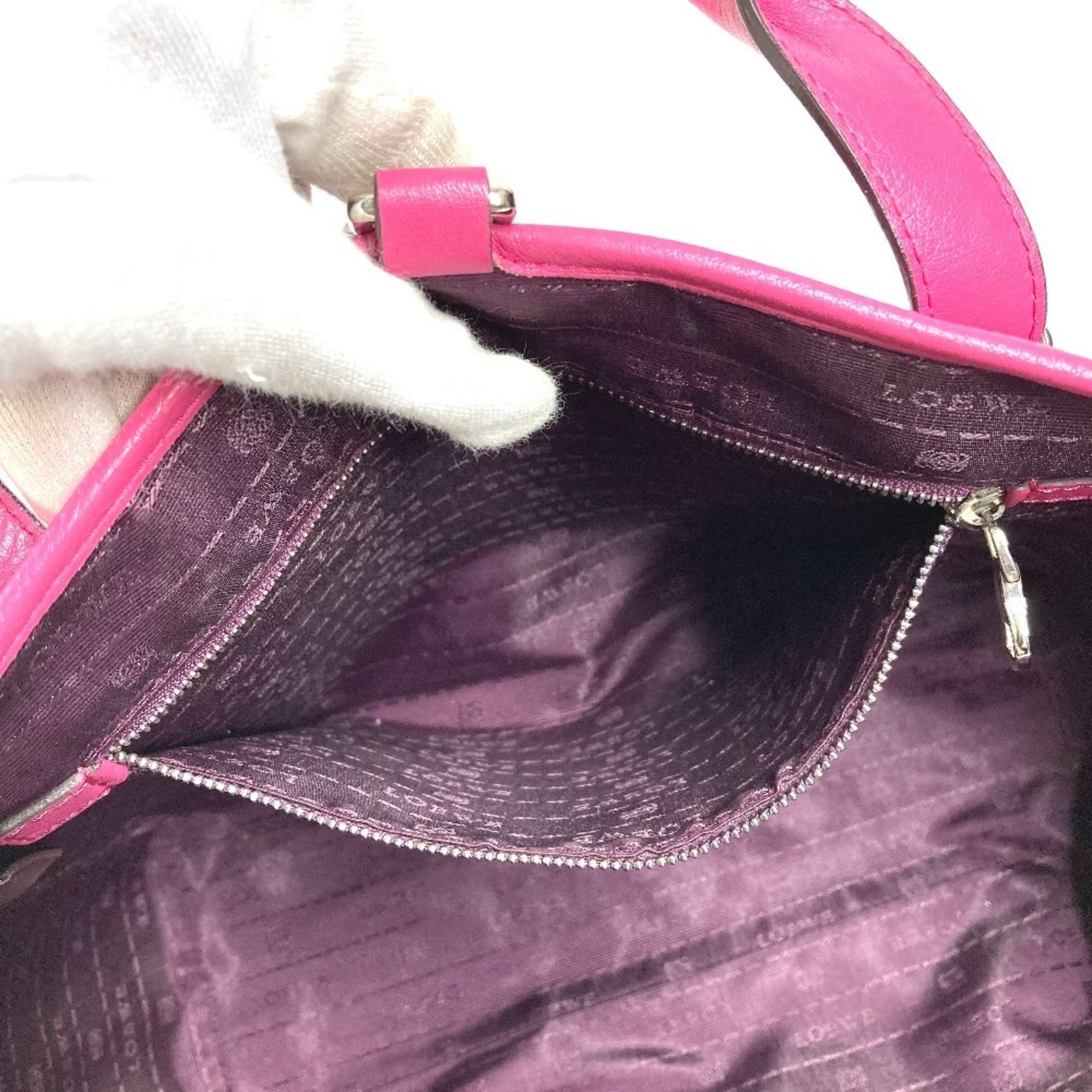 Loewe Pink Leather Shoulder Bag Tote Bag (Pre-Owned)