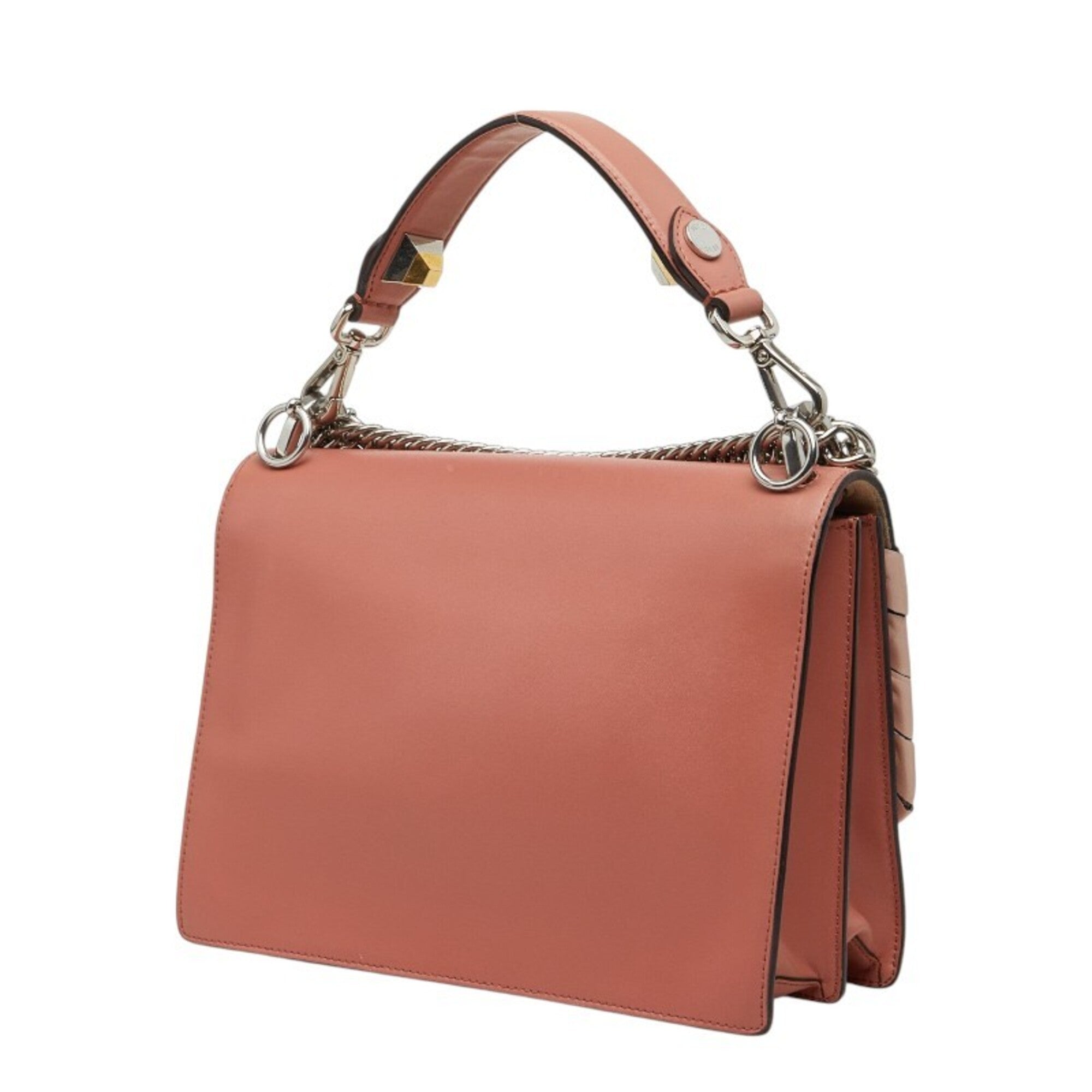 Fendi Pink Leather Handbag Shoulder Bag (Pre-Owned)