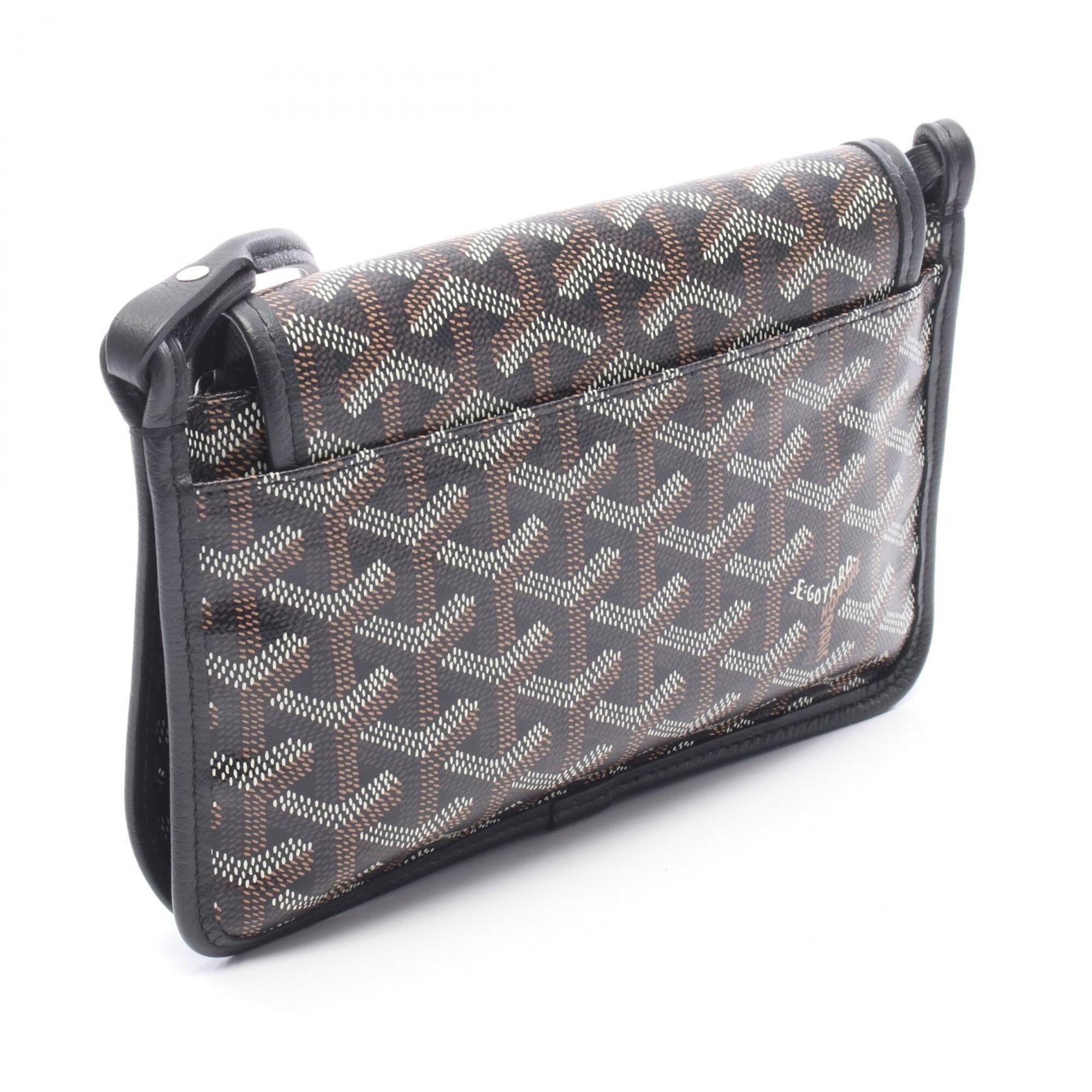 Goyard Black Brown White Coated Canvas Leather Handbag Shoulder Bag (Pre-Owned)