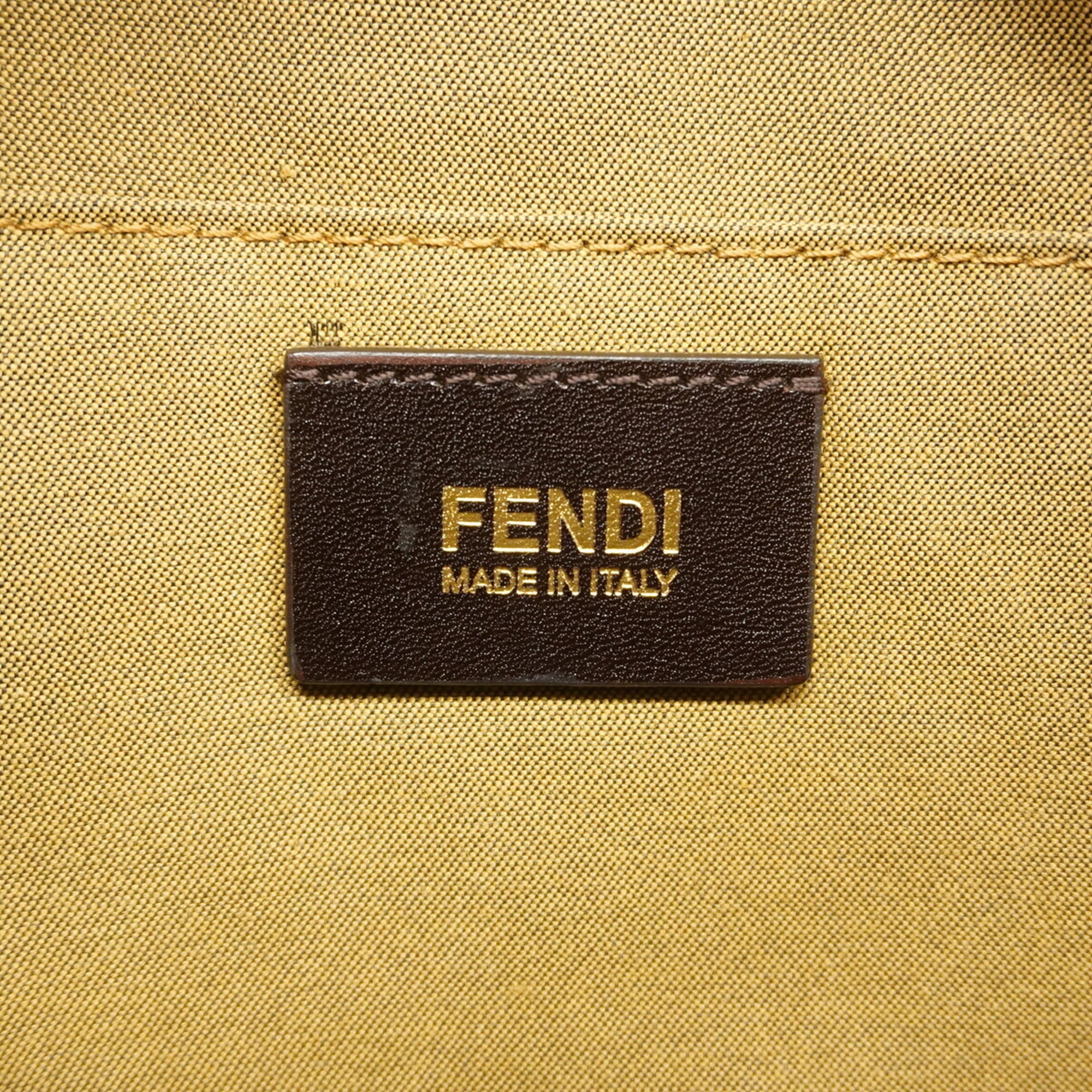 Fendi Brown Nylon Canvas Shoulder Bag (Pre-Owned)