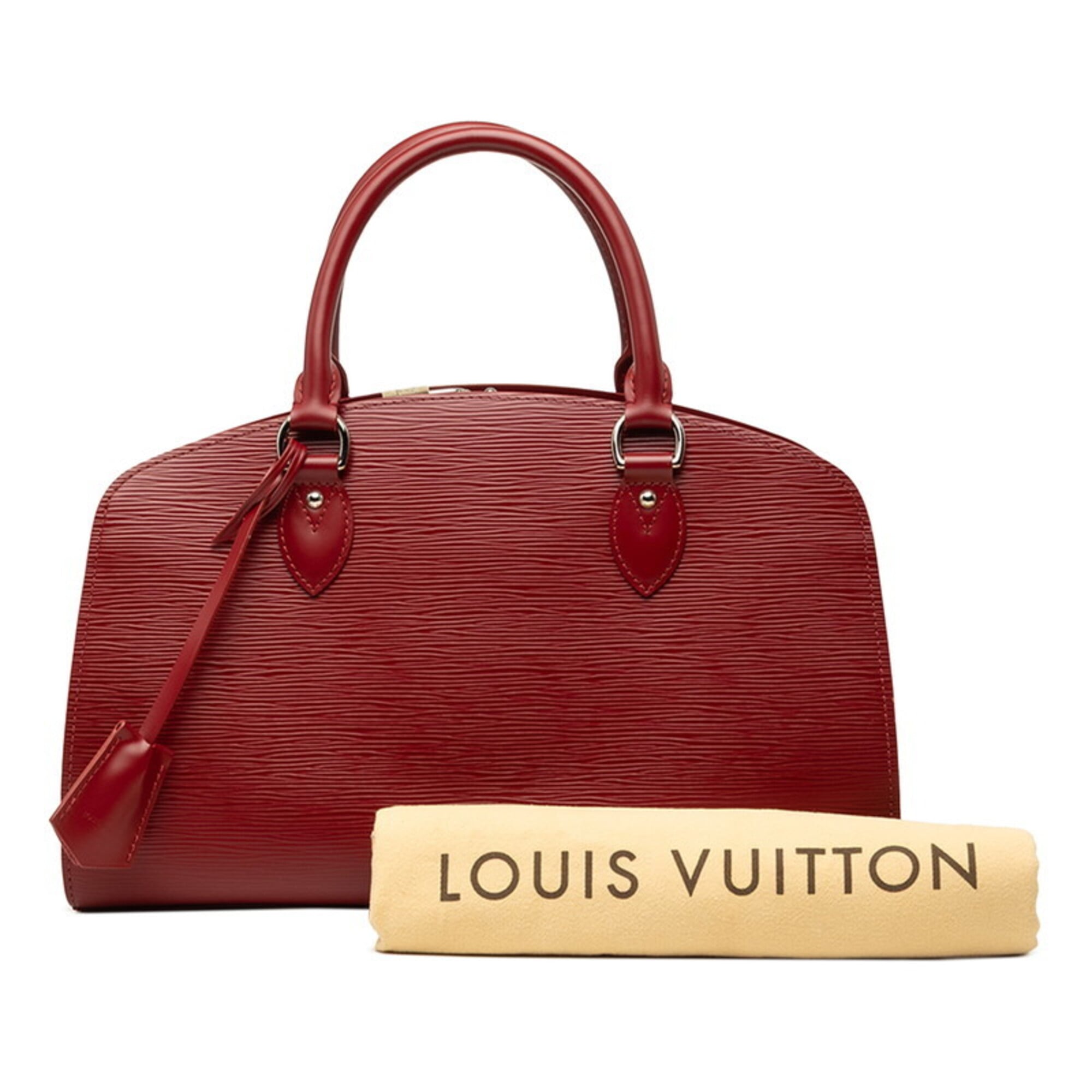 Louis Vuitton Red Color Ruby Leather Handbag Tote Bag (Pre-Owned)