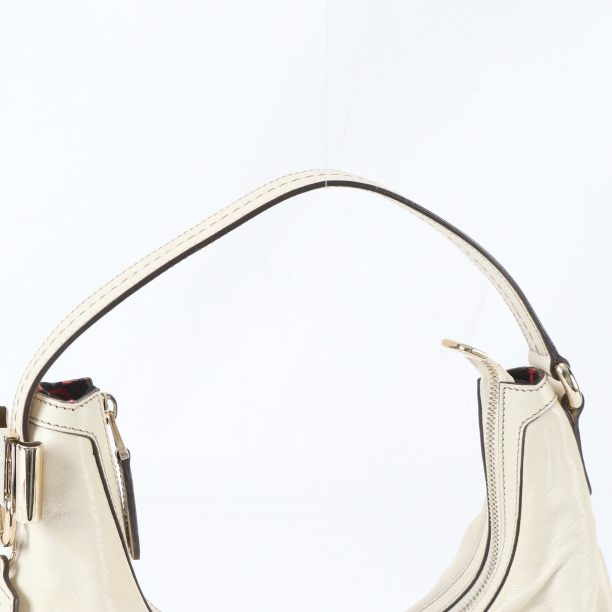 Gucci Off-White Leather Handbag Shoulder Bag Tote Bag (Pre-Owned)
