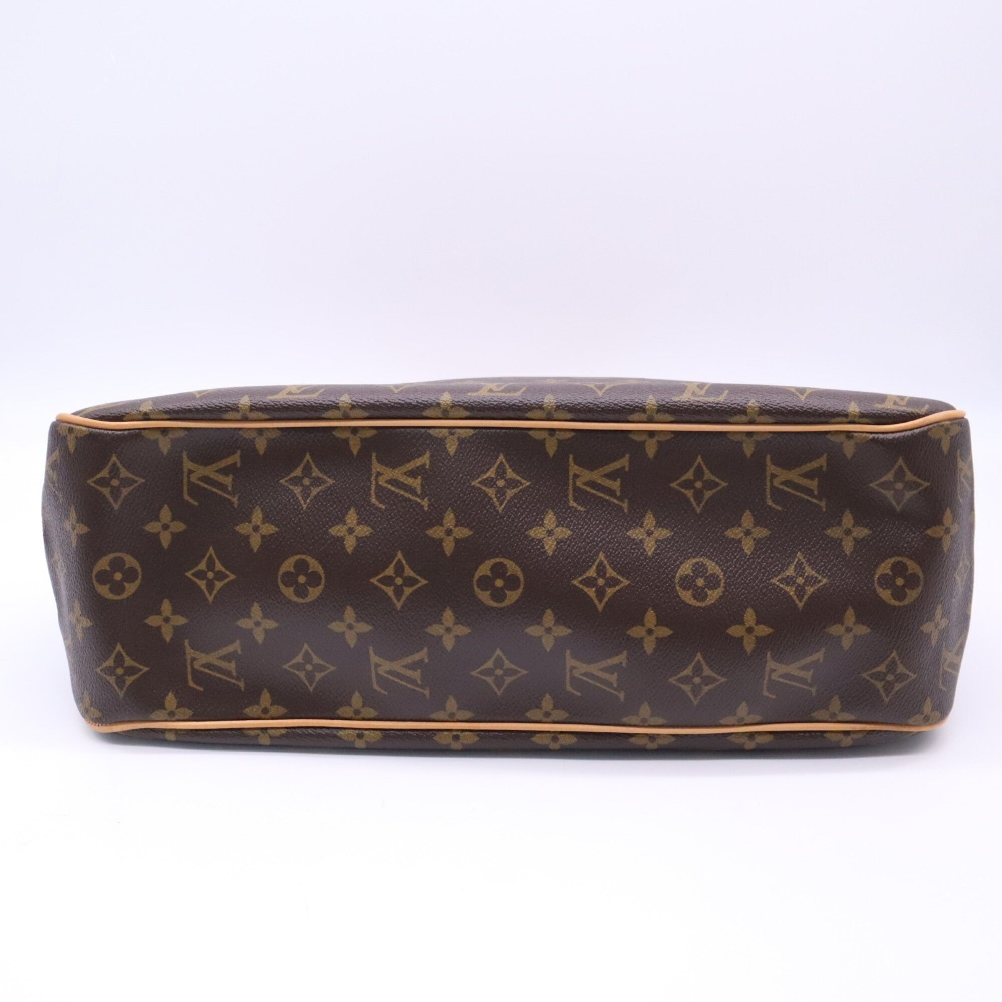 Louis Vuitton Monogram Beige Brown Coated Canvas Leather Handbag (Pre-Owned)