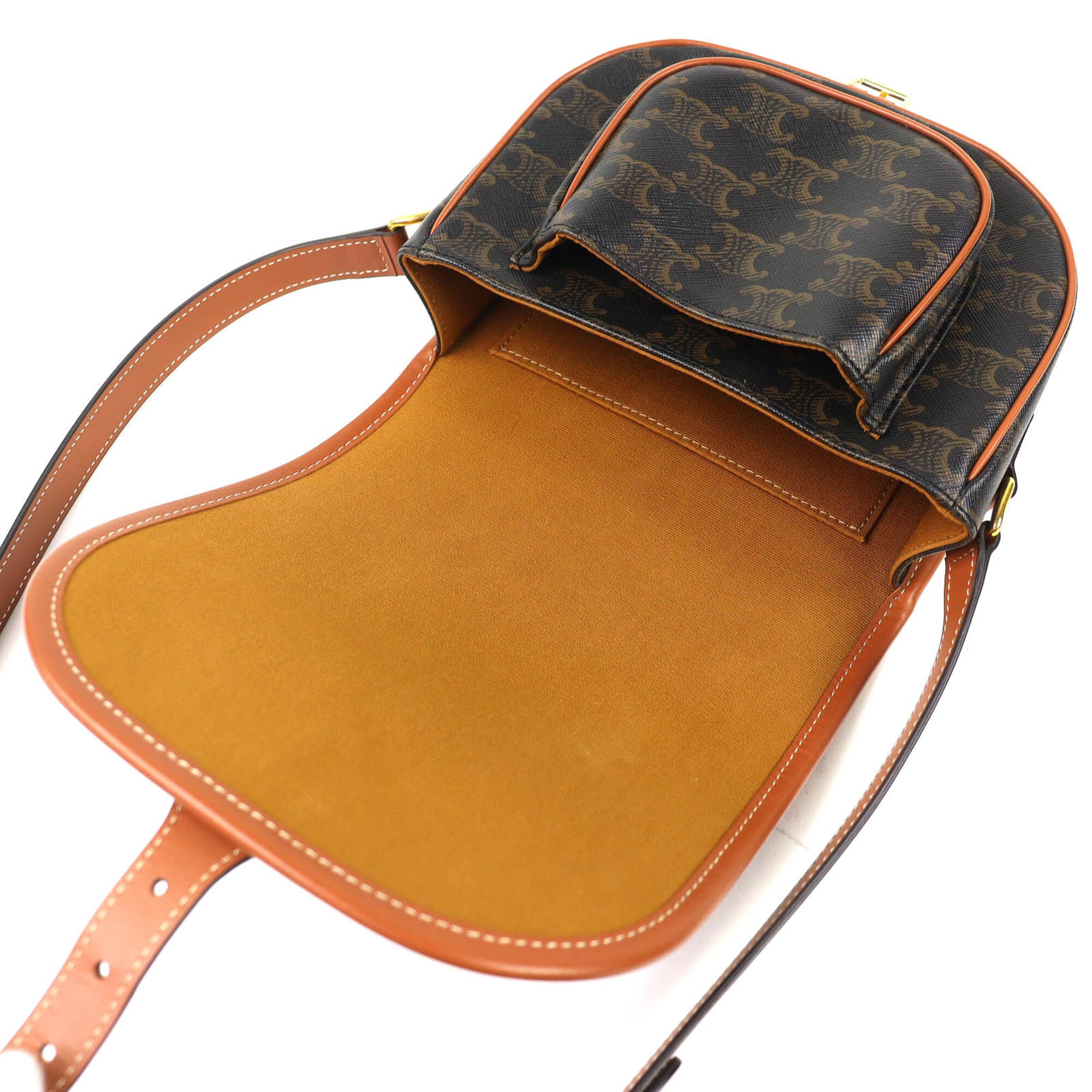Celine Brown Canvas Shoulder Bag (Pre-Owned)