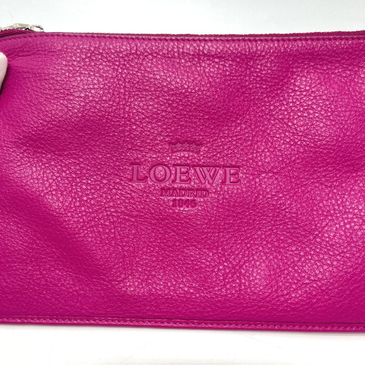 Loewe Pink Purple Leather Handbag Pouch (Pre-Owned)