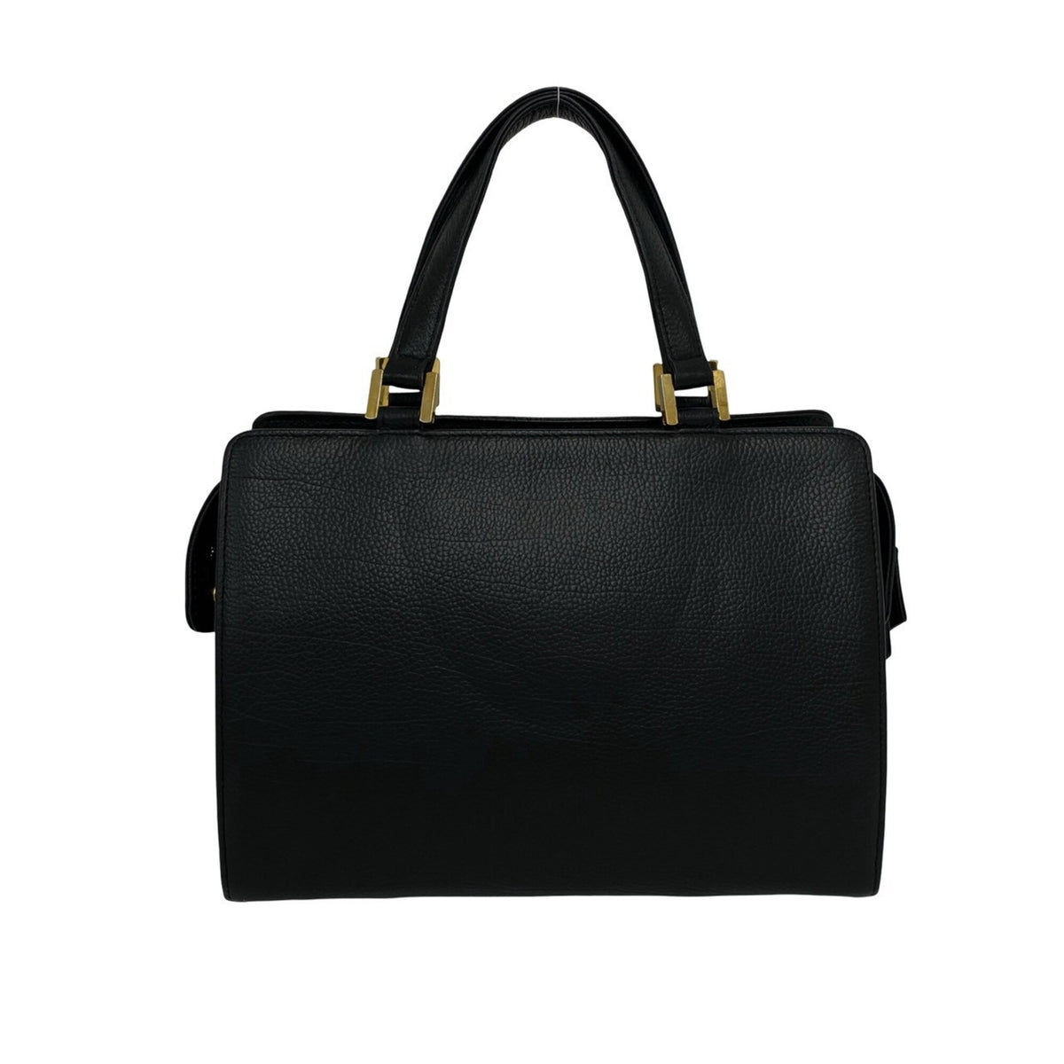 Yves Saint Laurent Black Leather Handbag Tote Bag (Pre-Owned)