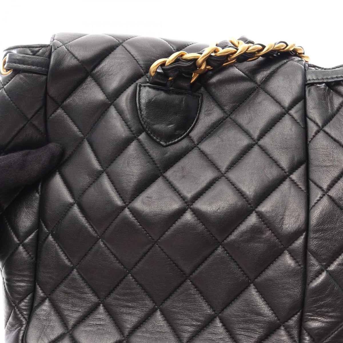 Chanel Black Leather Backpack Handbag (Pre-Owned)