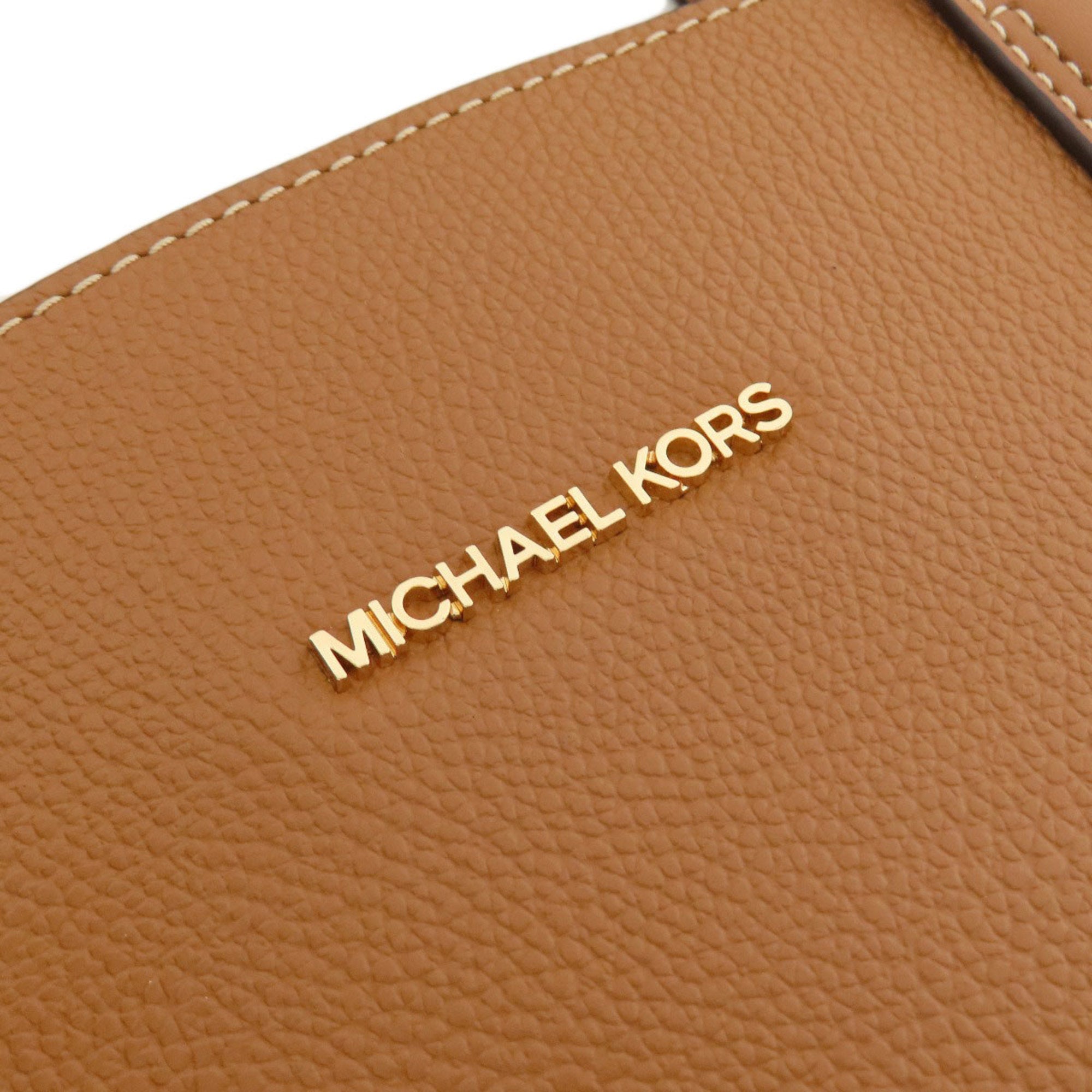 Michael Kors Beige Brown Leather Tote Bag (Pre-Owned)