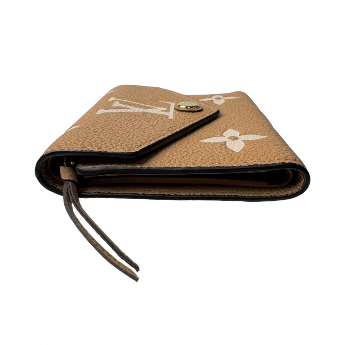 Louis Vuitton Beige Camel Leather Wallet (Tri-Fold) (Pre-Owned)