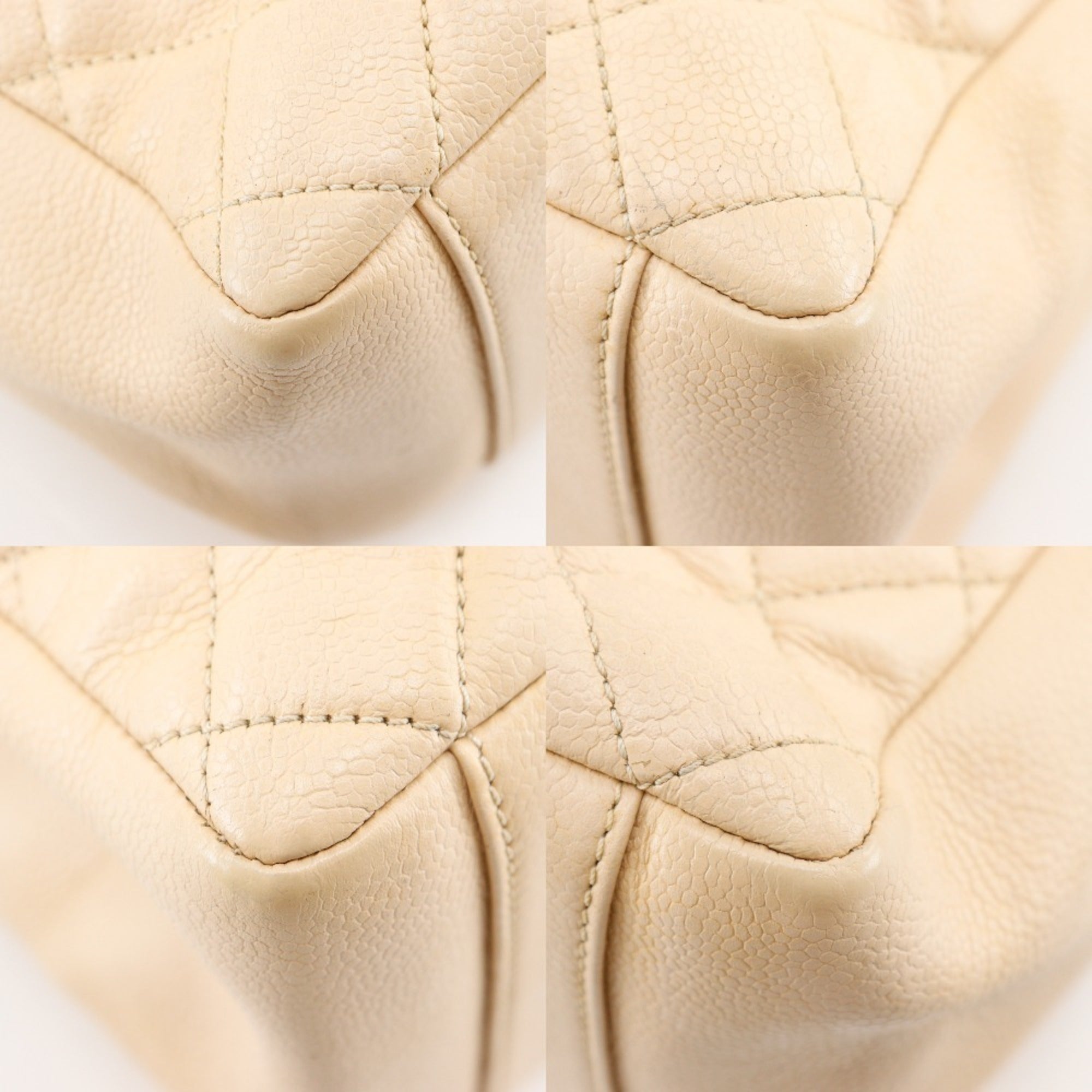 Chanel Beige Grained Calfskin Tote Bag (Pre-Owned)