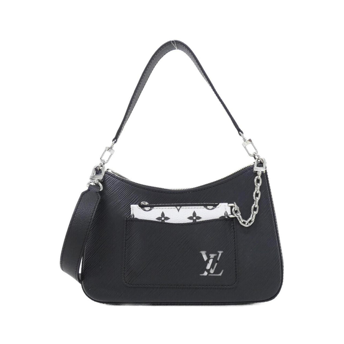 Louis Vuitton Black Leather Pouch Shoulder Bag (Pre-Owned)