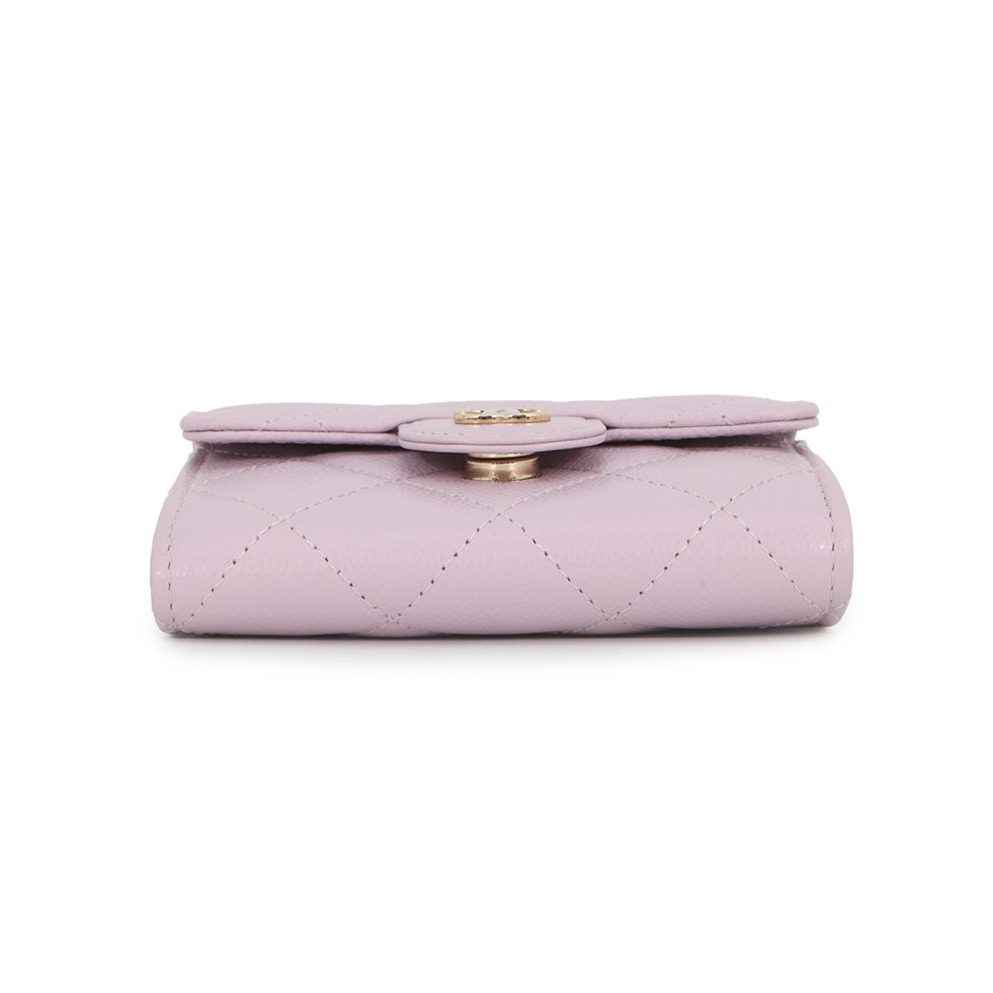 Chanel Light Pink Grained Calfskin Chain/Shoulder Wallet (Pre-Owned)