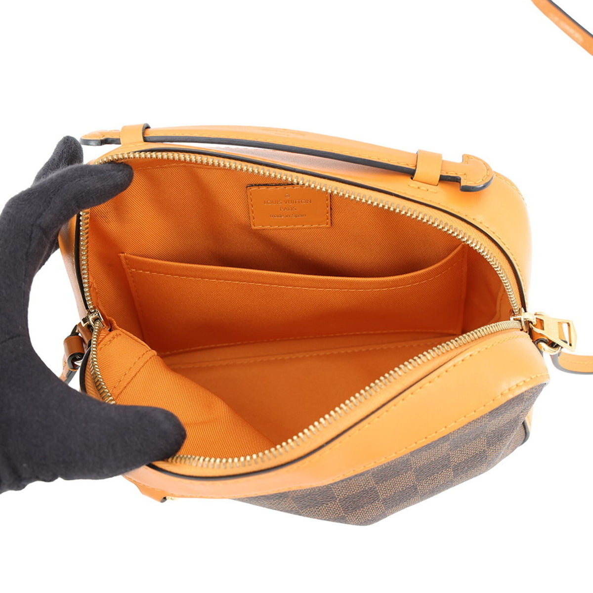 Louis Vuitton Brown Saffron Damier Canvas Handbag Pouch (Pre-Owned)