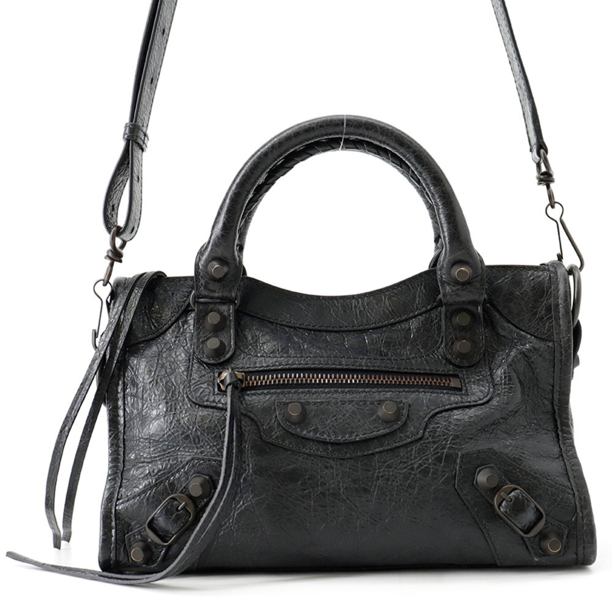 Balenciaga Black Leather Shoulder Bag (Pre-Owned)