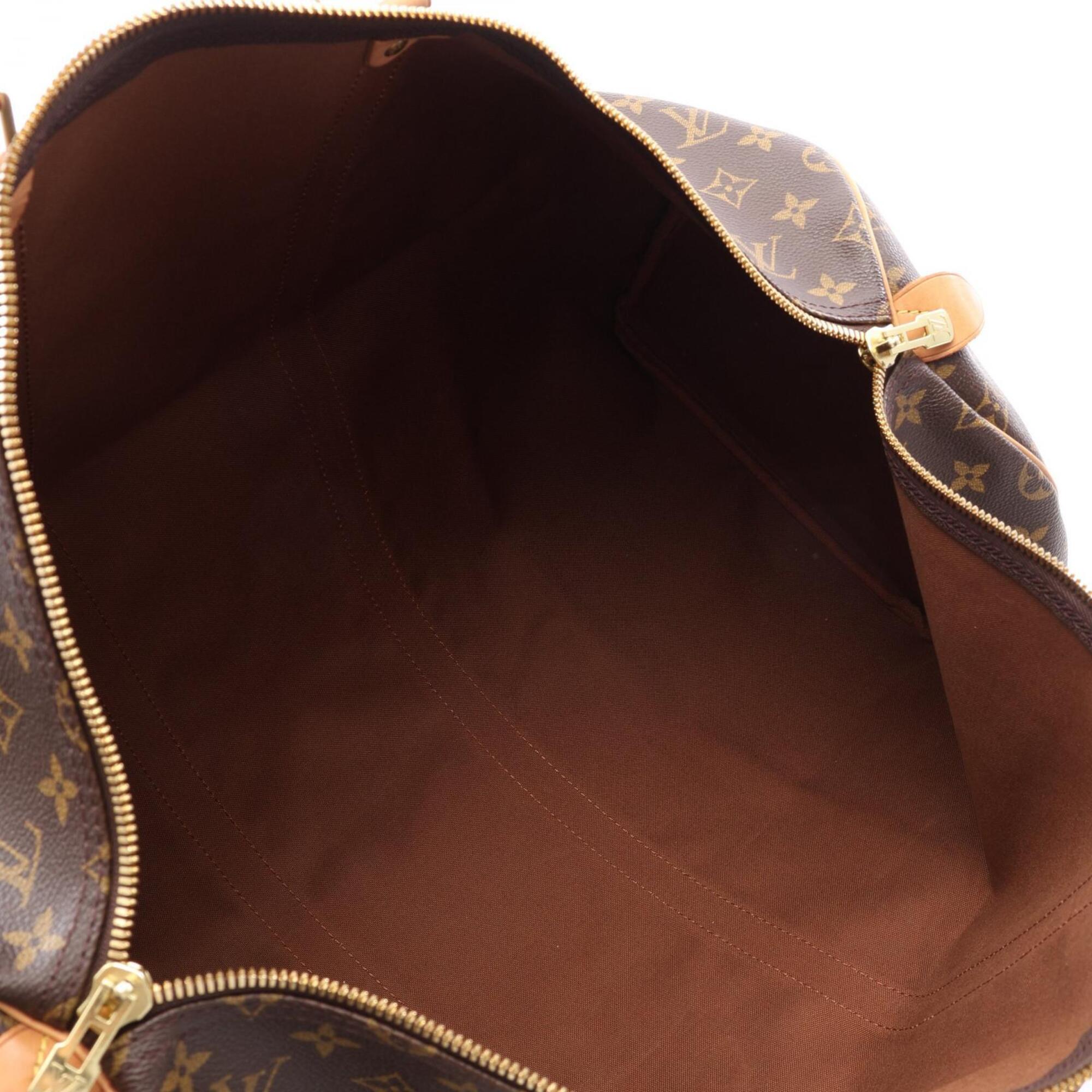 Louis Vuitton Brown Coated Canvas Leather Boston Bag Handbag (Pre-Owned)